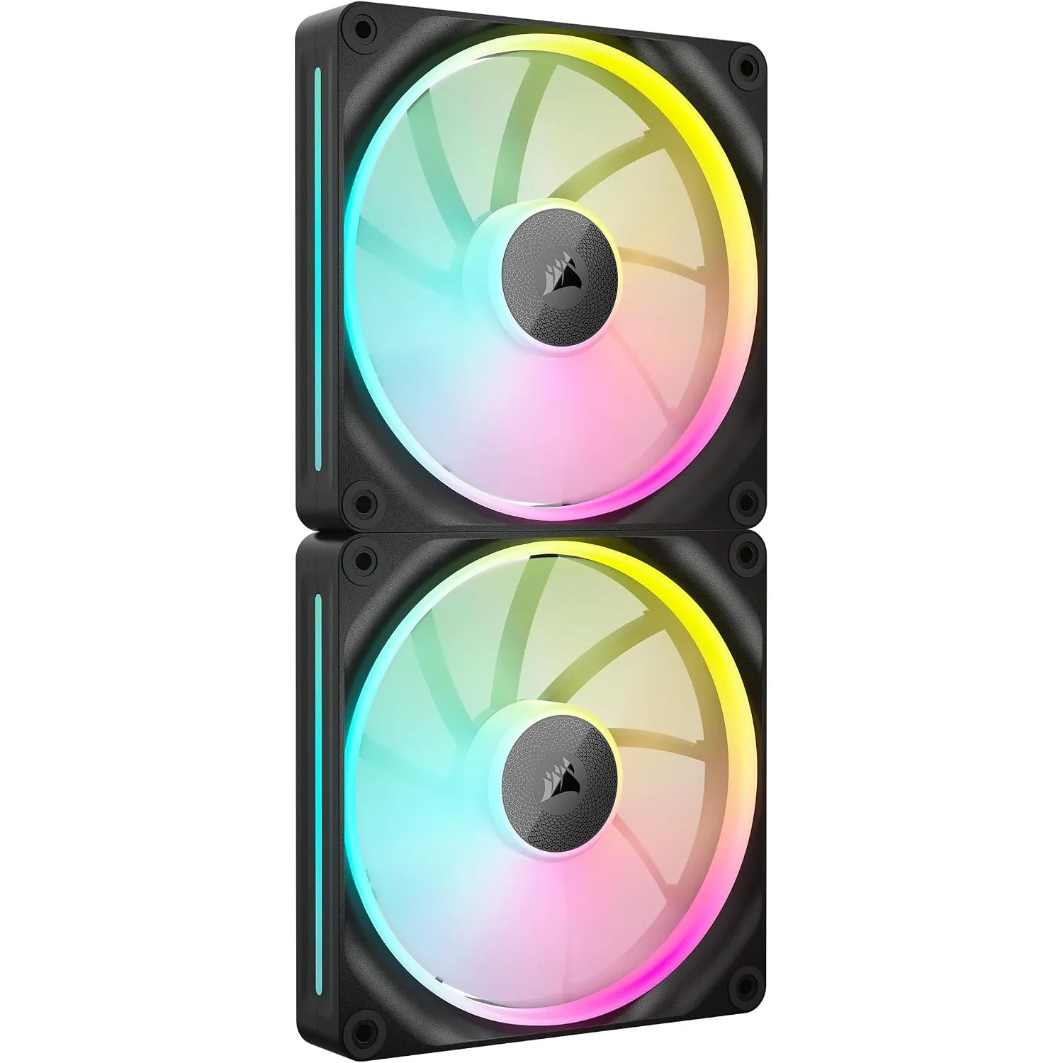 CORSAIR iCUE LINK LX140 RGB 140mm PWM-Lüfter Doppelpack – Zwei Lichtschleifen – Inklusive iCUE LINK System Hub – CORSAI…