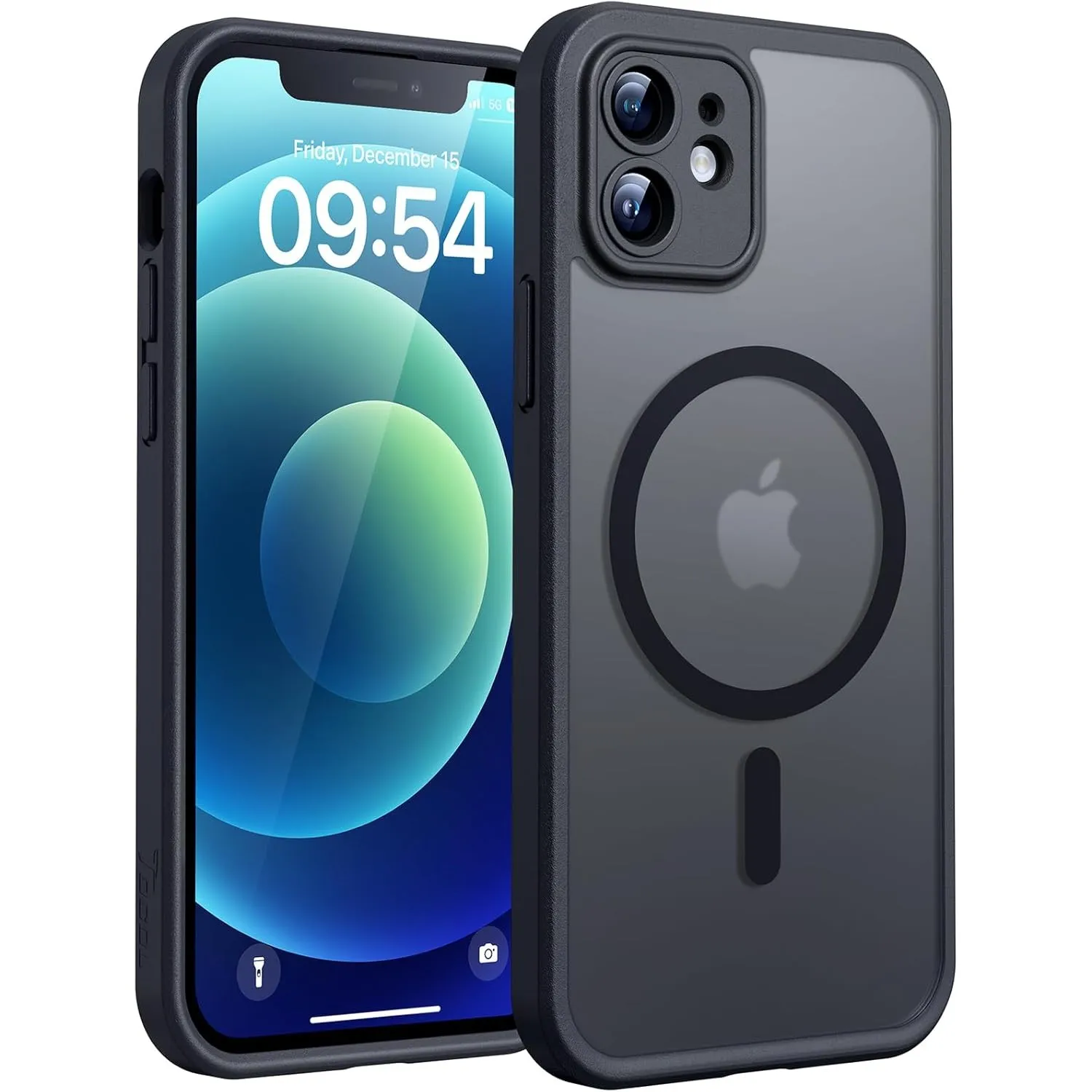 TOCOL für iPhone 12 Hülle, Kompatibel mit MagSafe, Schwarz