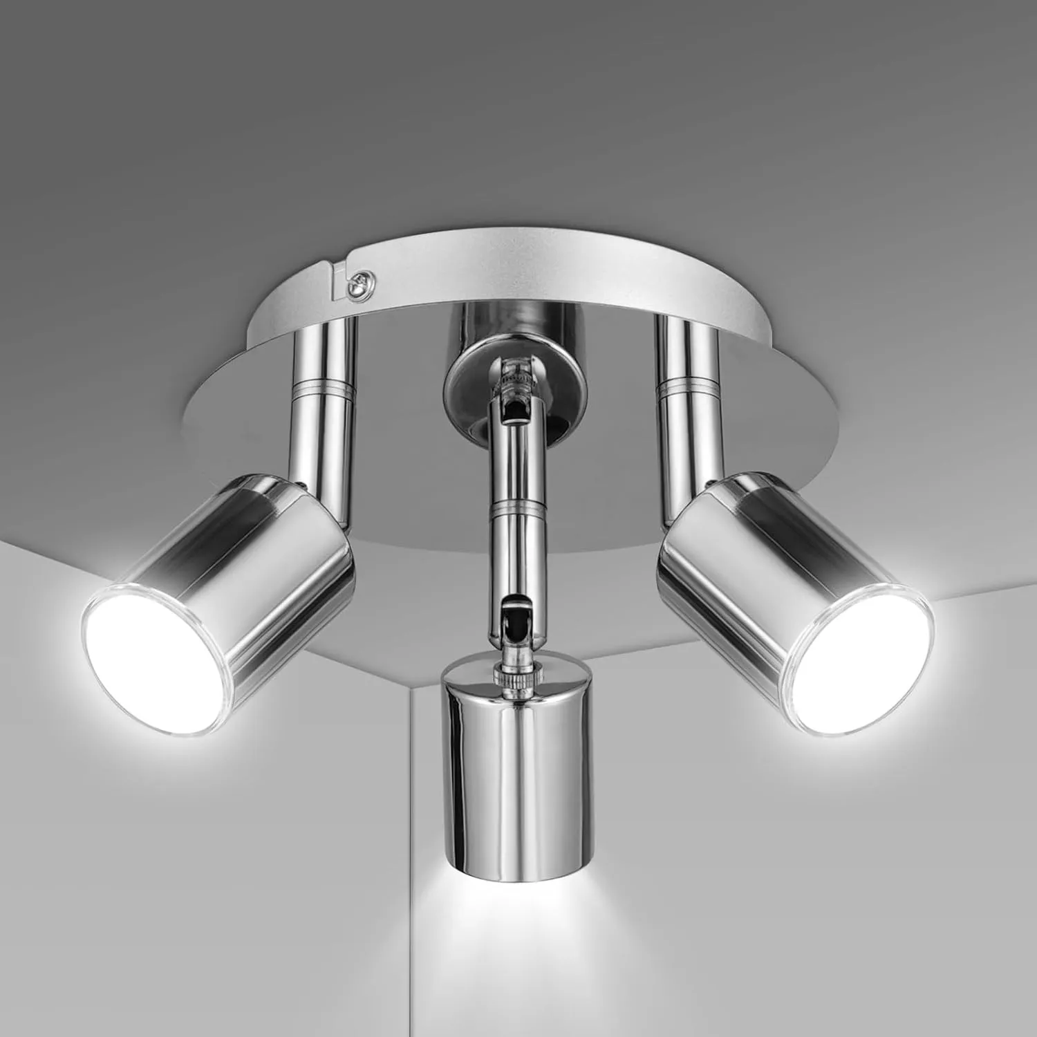 URAQT Deckenstrahler LED, Deckenstrahler 3 Flammig GU10 Strahler Deckenleuchte LED Deckenleuchte 330°Schwenkbar Deckens…