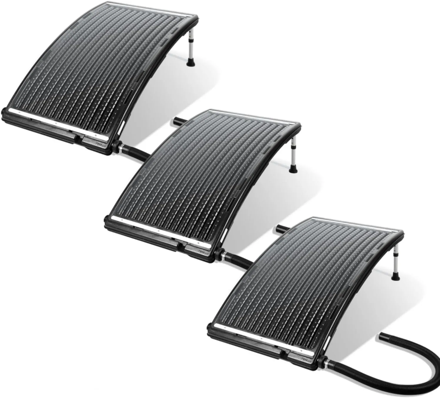 Herrselsam Solar Pool Heater, 3 Sets, Solar Heating Pool 113 x 69 x 35 cm, Solar Panel Pool Connection Diameter 32-40 m…
