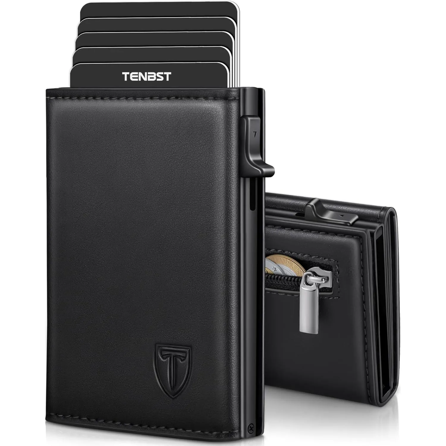 TENBST Geldbörse Herren - Slim Portmonee Herren mit RFID Schutz Kartenetui