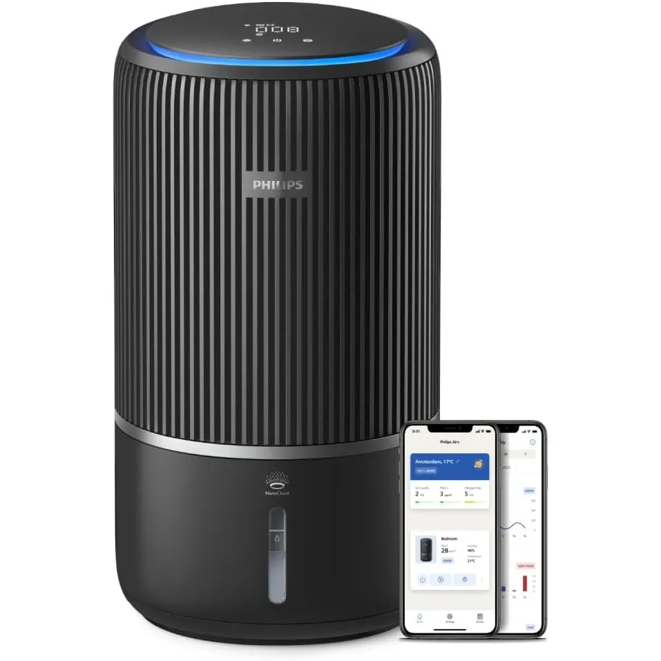 Philips Luftreiniger & Befeuchter 3400 Serie, Schwarz, für Räume bis 78 m²