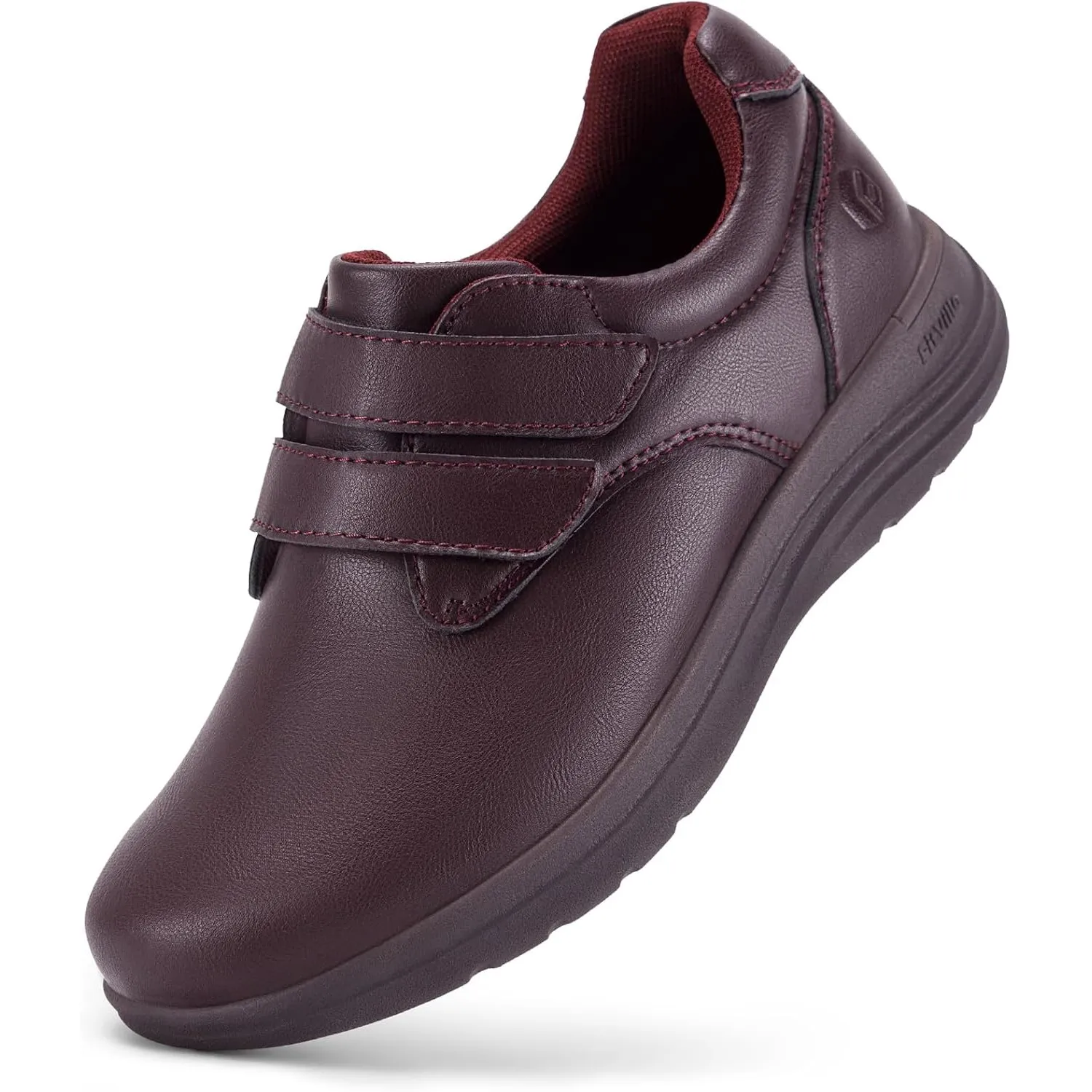FitVille Diabetiker Schuhe Damen Extra Weit Leder Schuhe Hausschuhen Orthopädische Schuhe mit Klettverschluss Verstellb…