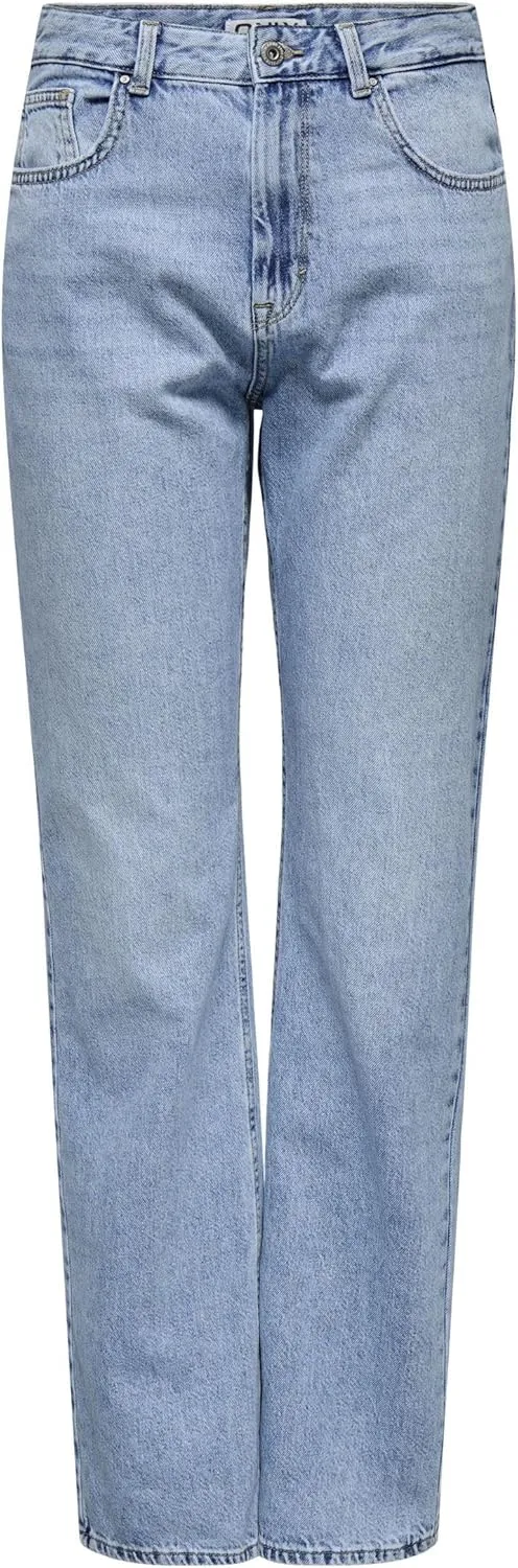 ONLY Female Straight-Fit Jeans ONLBLUSH Mittlere Taille Gerade geschnitten Jeans