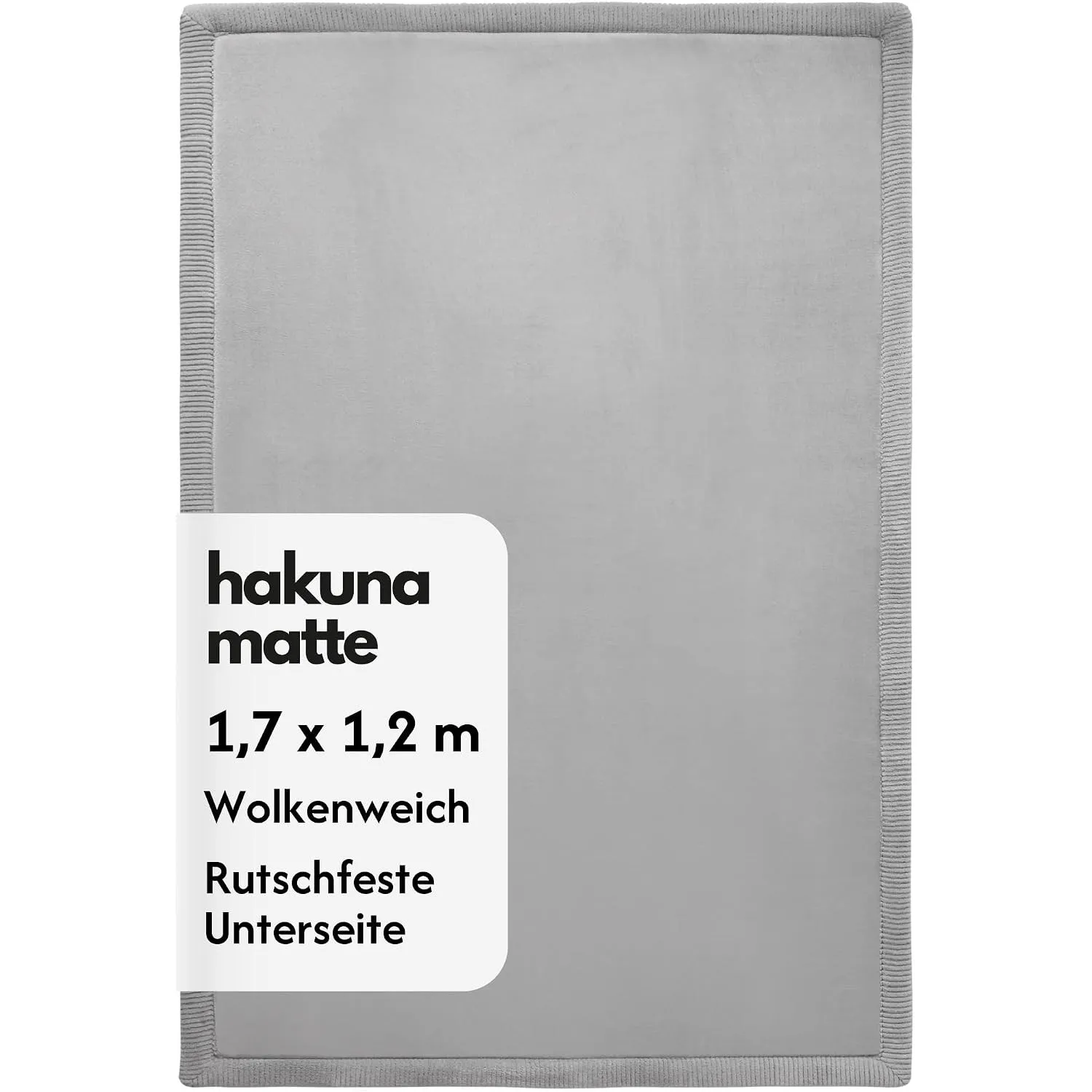 Hakuna Matte Wolkenweiche Spielmatte Baby 170x120x2,5cm, grau, Tatami Matte | Teppich für Kinderzimmer mit hochwertigem…