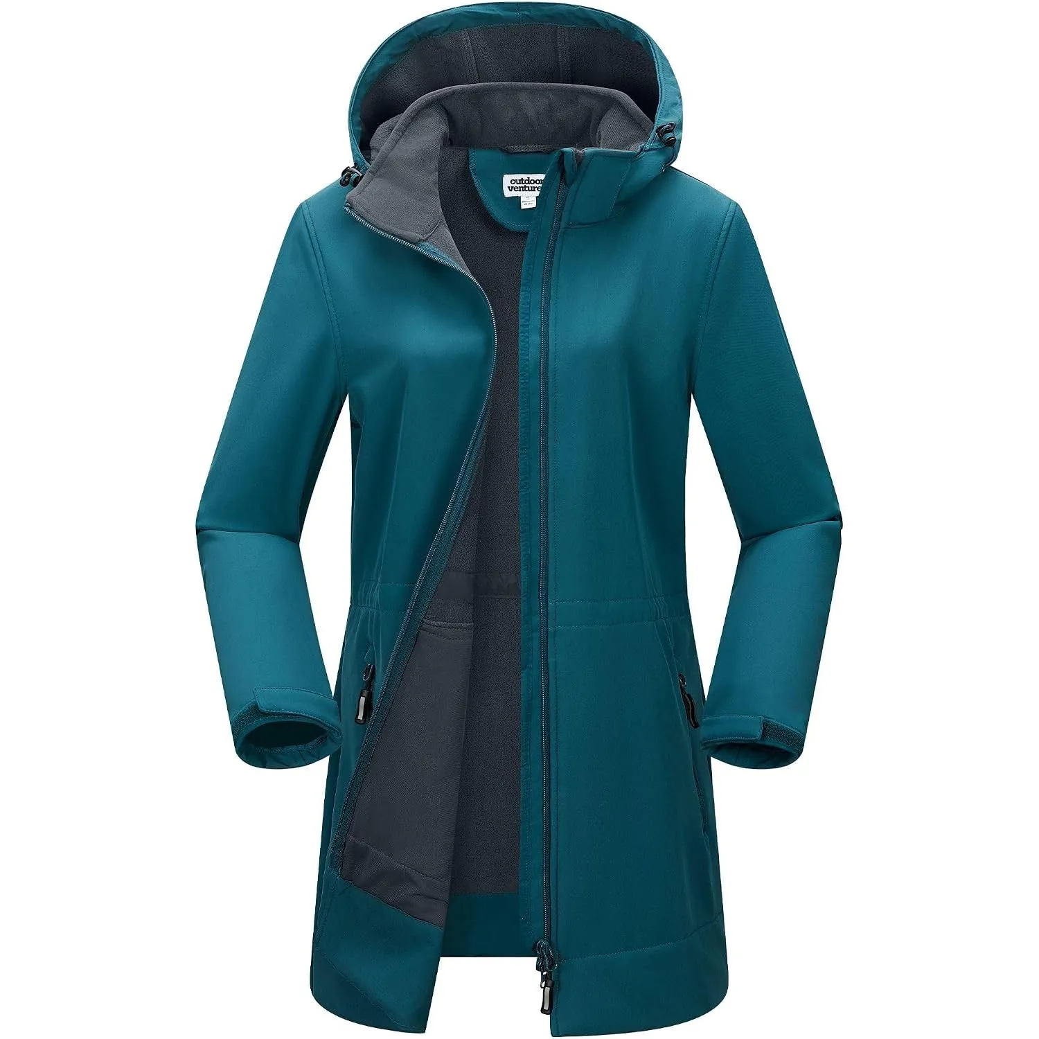 Outdoor Ventures Damen Softshelljacke Wasserdichte Lange Softshellmantel
