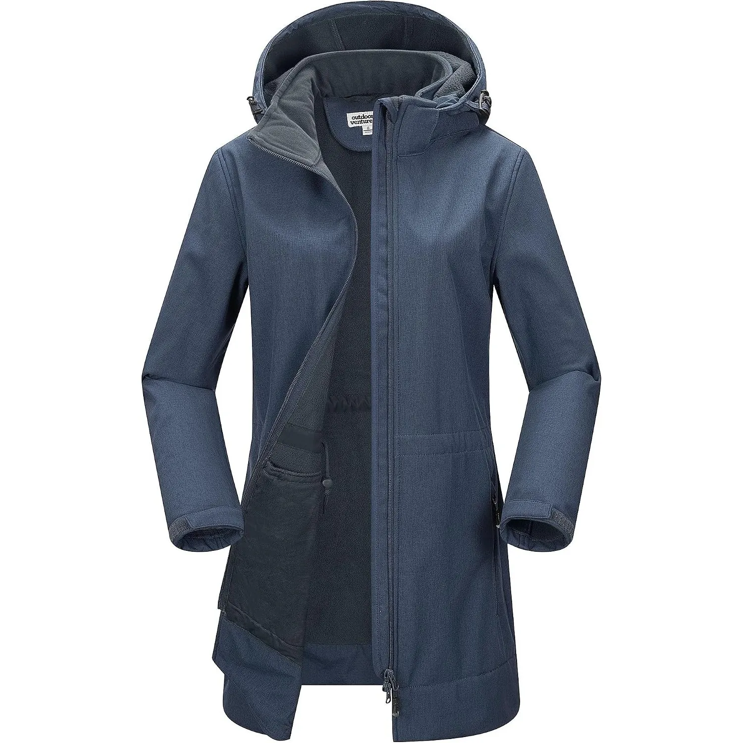 Outdoor Ventures Damen Softshelljacke Wasserdichte Lange Softshellmantel