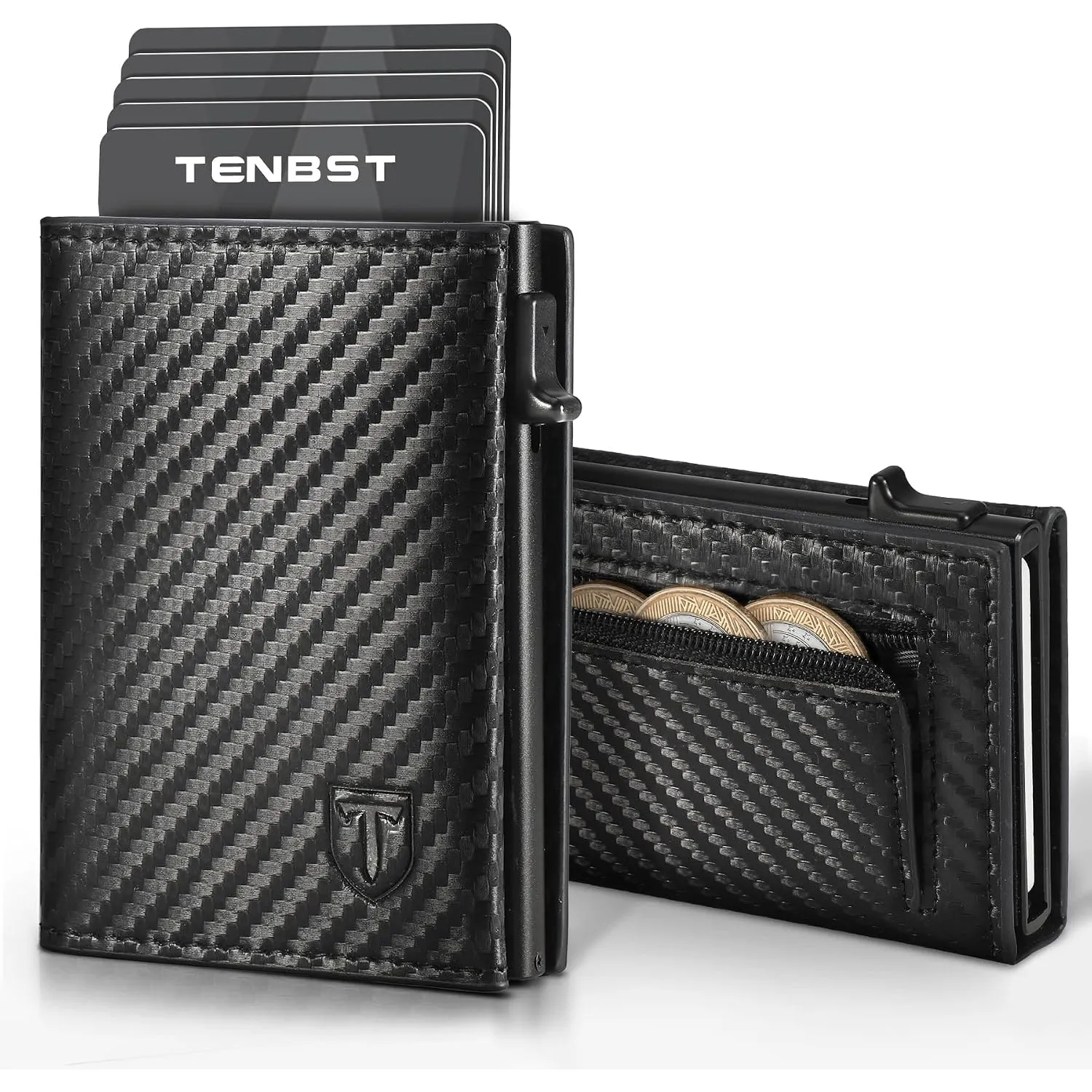 TENBST Geldbörse Herren | Slim Wallet mit Münzfach & RFID-Schutz
