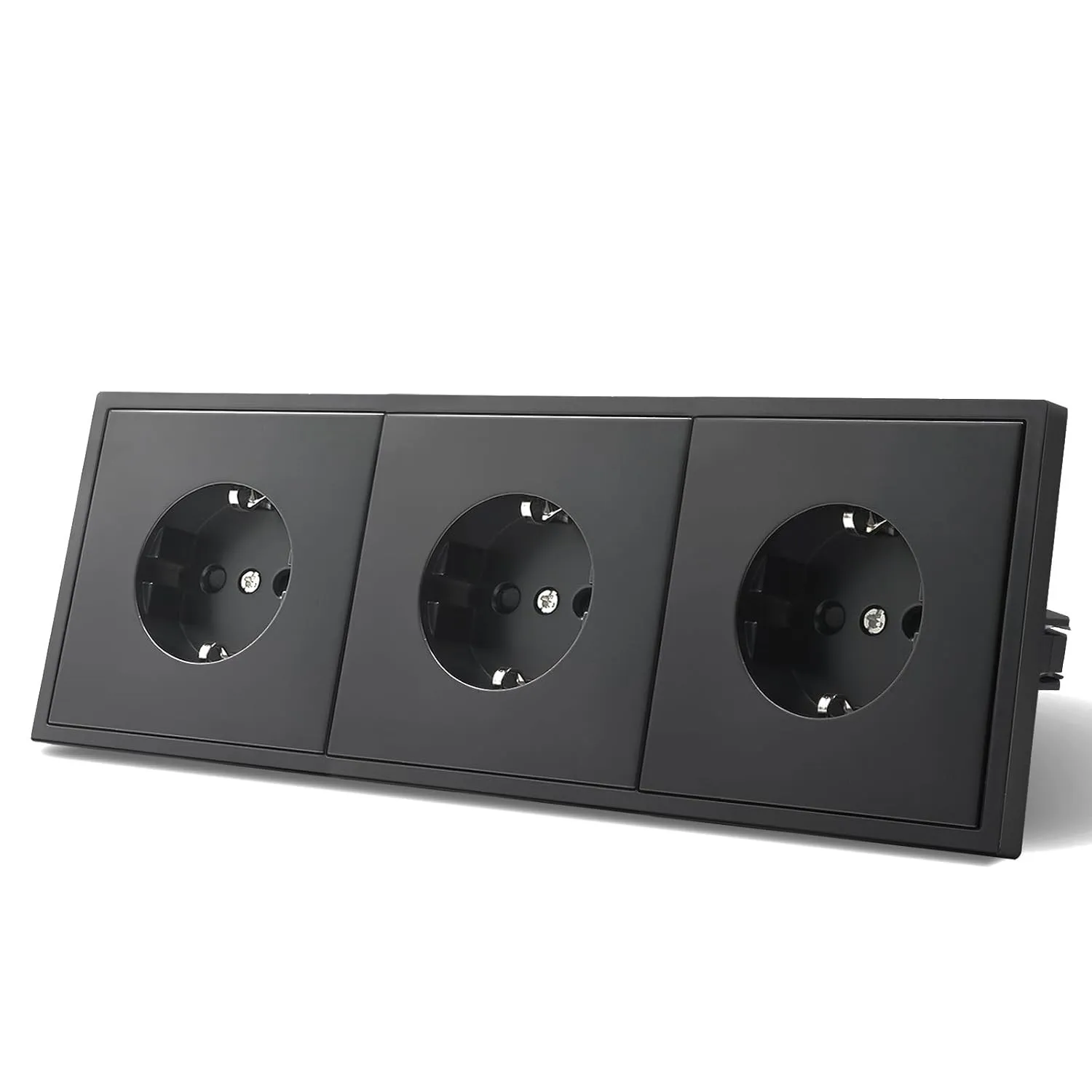 Schuko Steckdose EU-Standard, 3 Fach Unterputz Steckdose, 80mm x 220mm Steckdosen, Einfache Installation, 3-Draht Erfor…