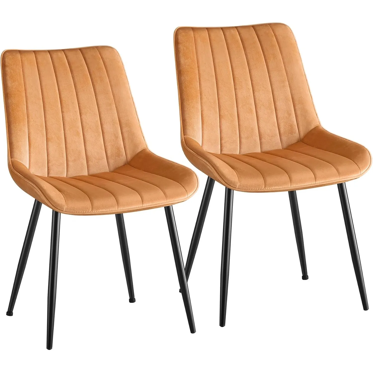 SONGMICS Esszimmerstuhl 2er Set, Polsterstuhl, Gebogene Rückenlehne | Küchenstuhl, Stahlbeine, bis 120 kg belastbar, ka…