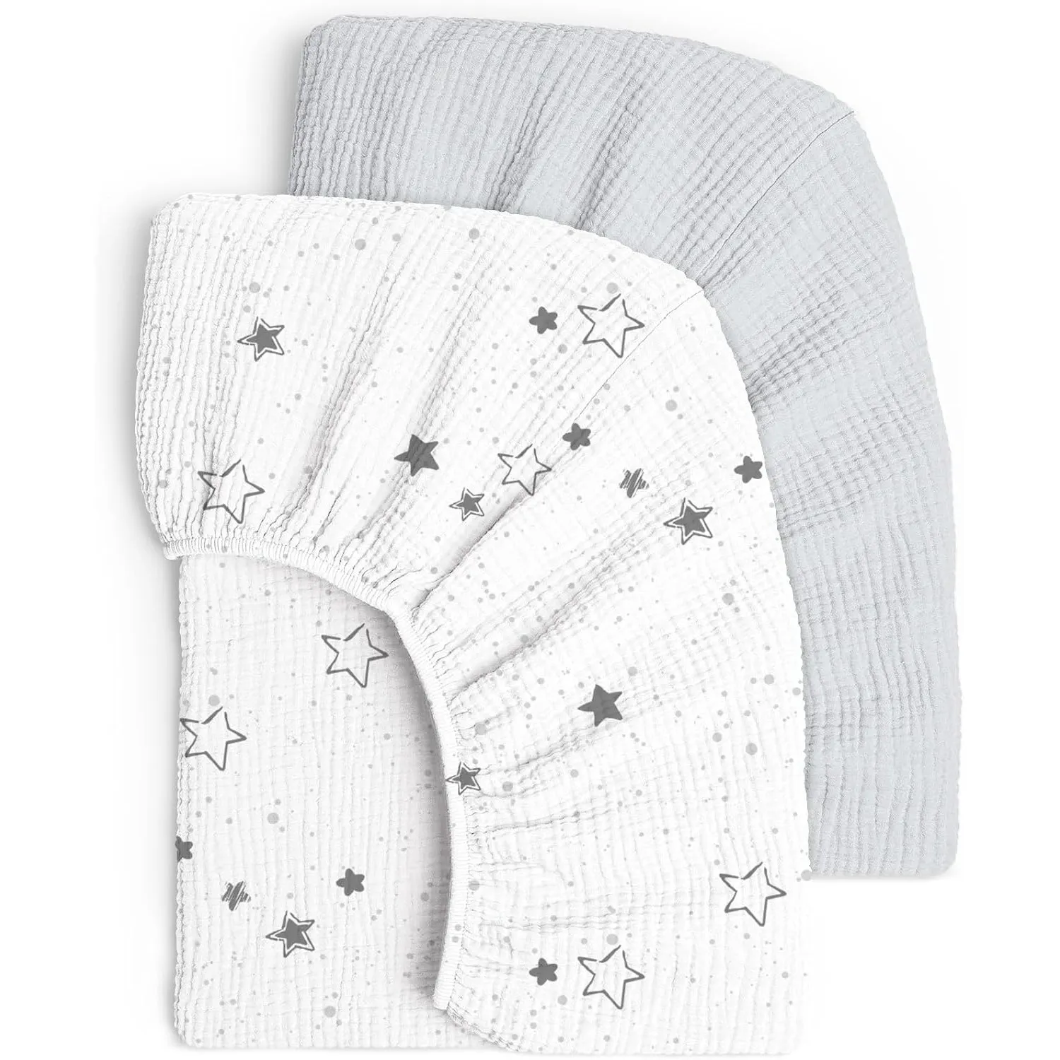 lulumoon Spannbettlaken 70x140 Musselin für Kinderbett: 100% Baumwolle
