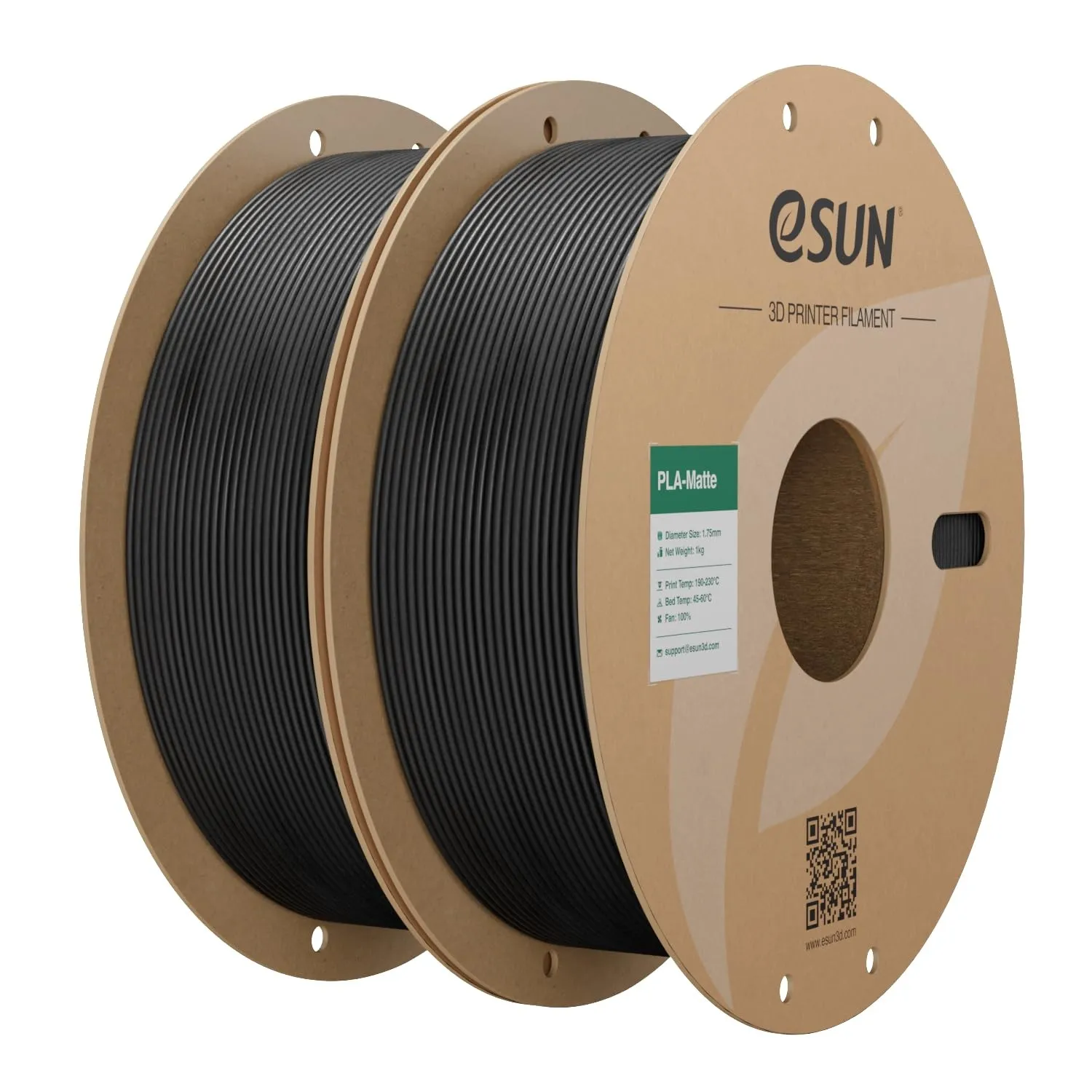eSUN Upgraded Matte PLA Filament 1.75mm, Dunkelschwarz,2KG | Matte PLA 3D Drucker Filament, glanzfreie Farbe, mattierte…