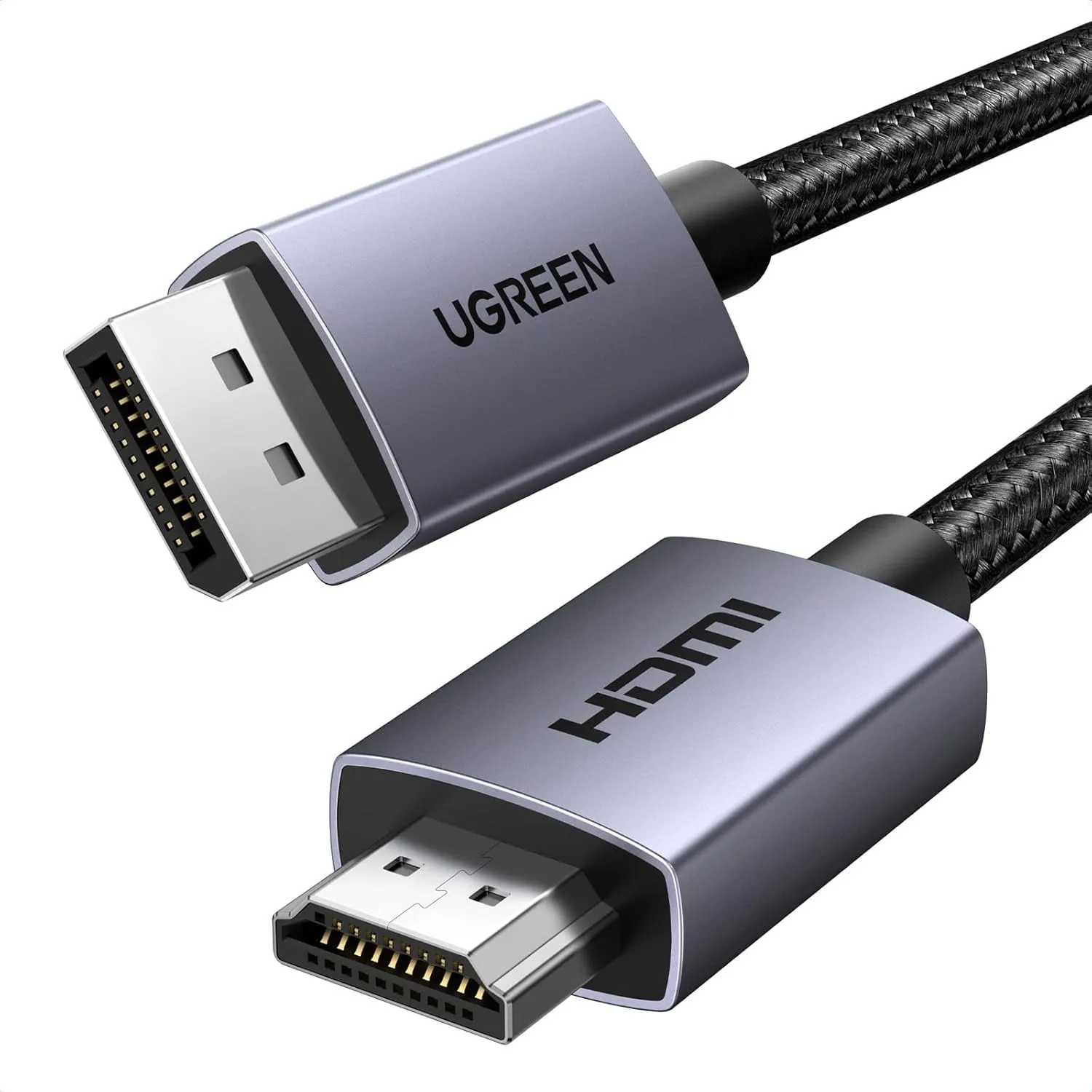 UGREEN 4K@30Hz DP zu HDMI Kabel Aluminium, Uni-Directional Übertragung (2M)