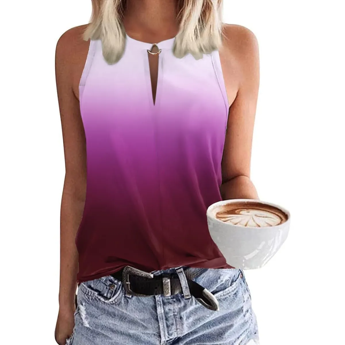 Tanmolo Tops Damen Tank Top Sommer Oberteile Neckholder | Ärmelloses Blusentop, V-Ausschnitt, Leichtes Sommer T-Shirt, …