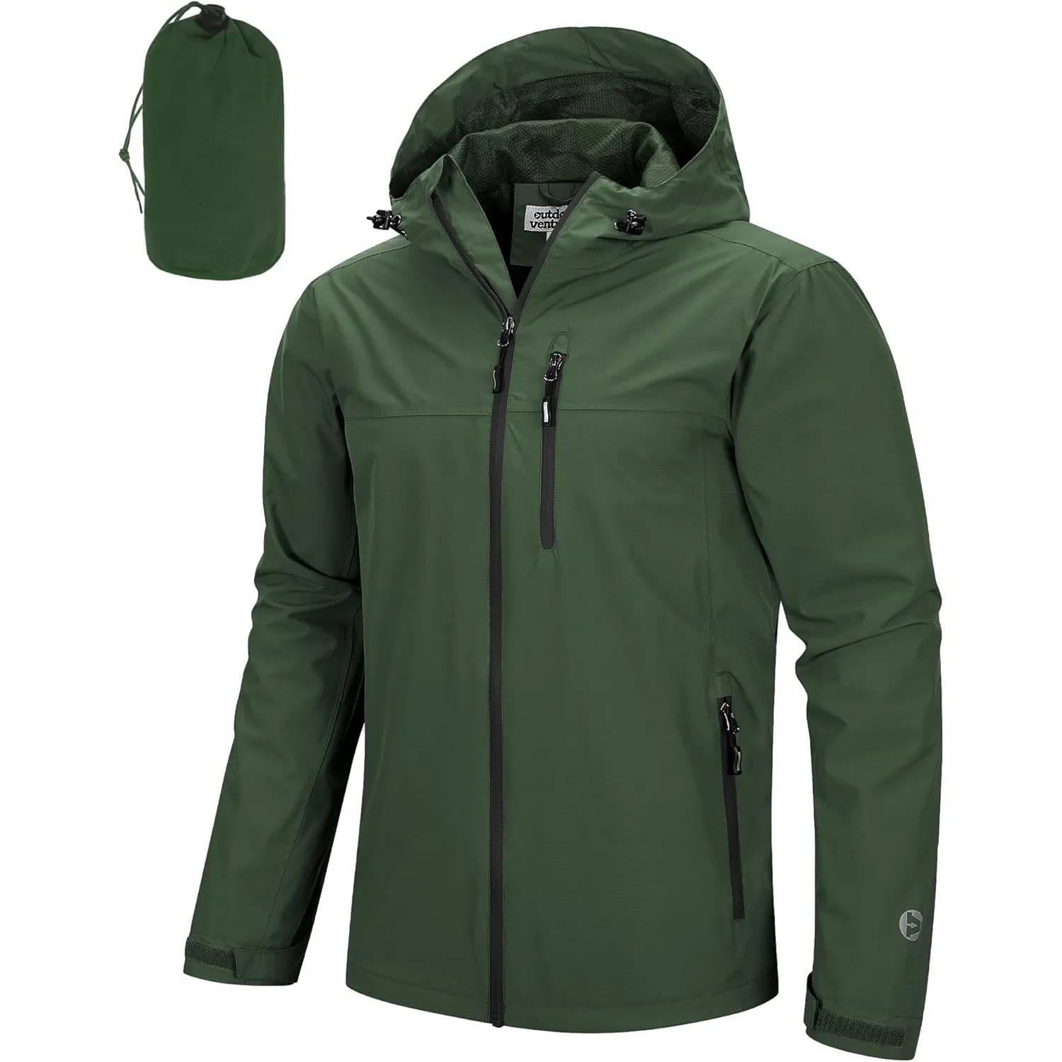 Outdoor Ventures Regenjacke Herren Wasserdicht Atmungsaktiv, Packbar Fahrrad Jacke Leichte Windbreaker zum Freizeit Wan…