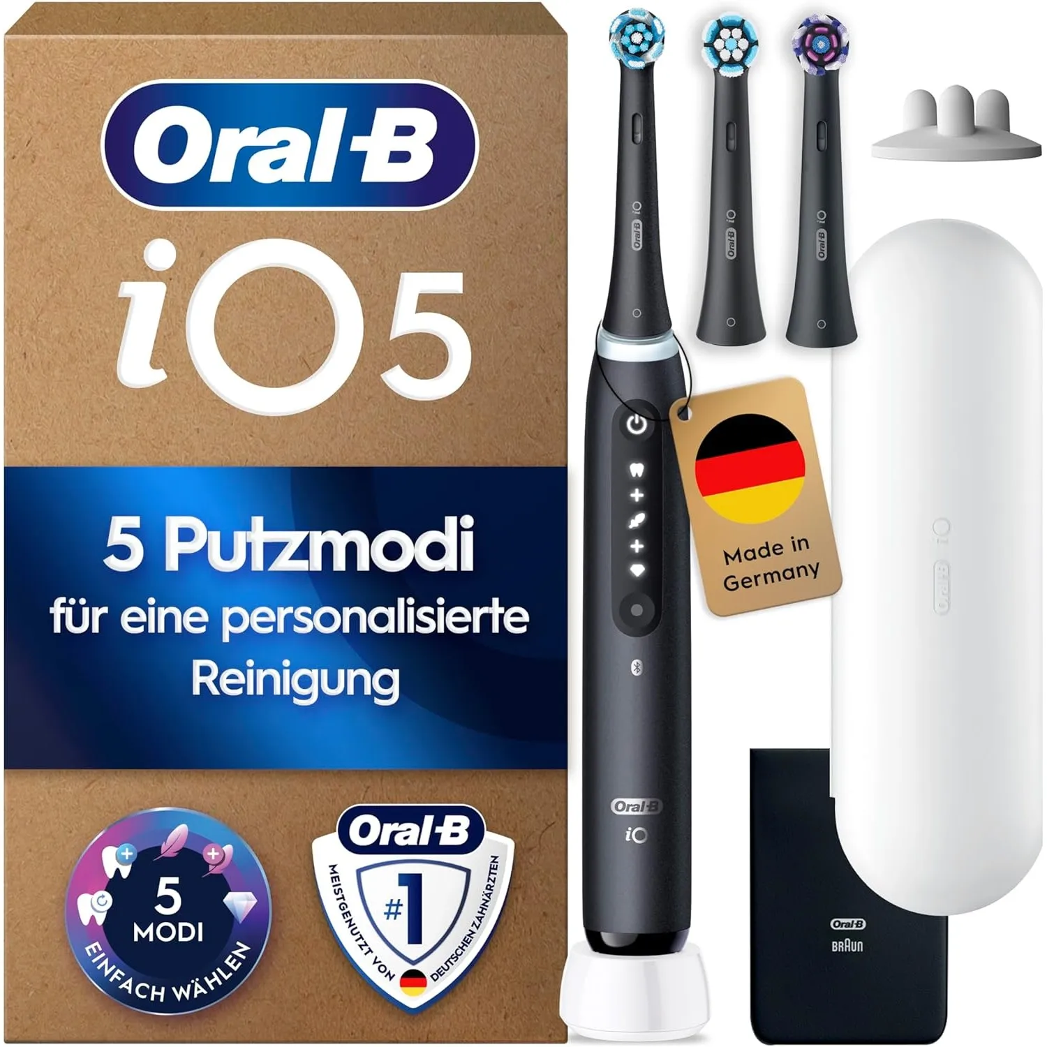 Oral-B iO Series 5 Elektrische Zahnbürste, Schwarz