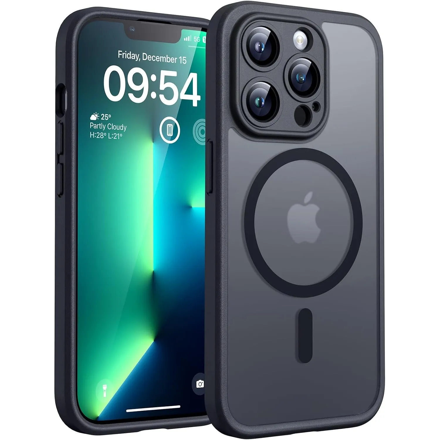 TOCOL für iPhone 13 Pro Hülle, Kompatibel mit MagSafe, Schwarz