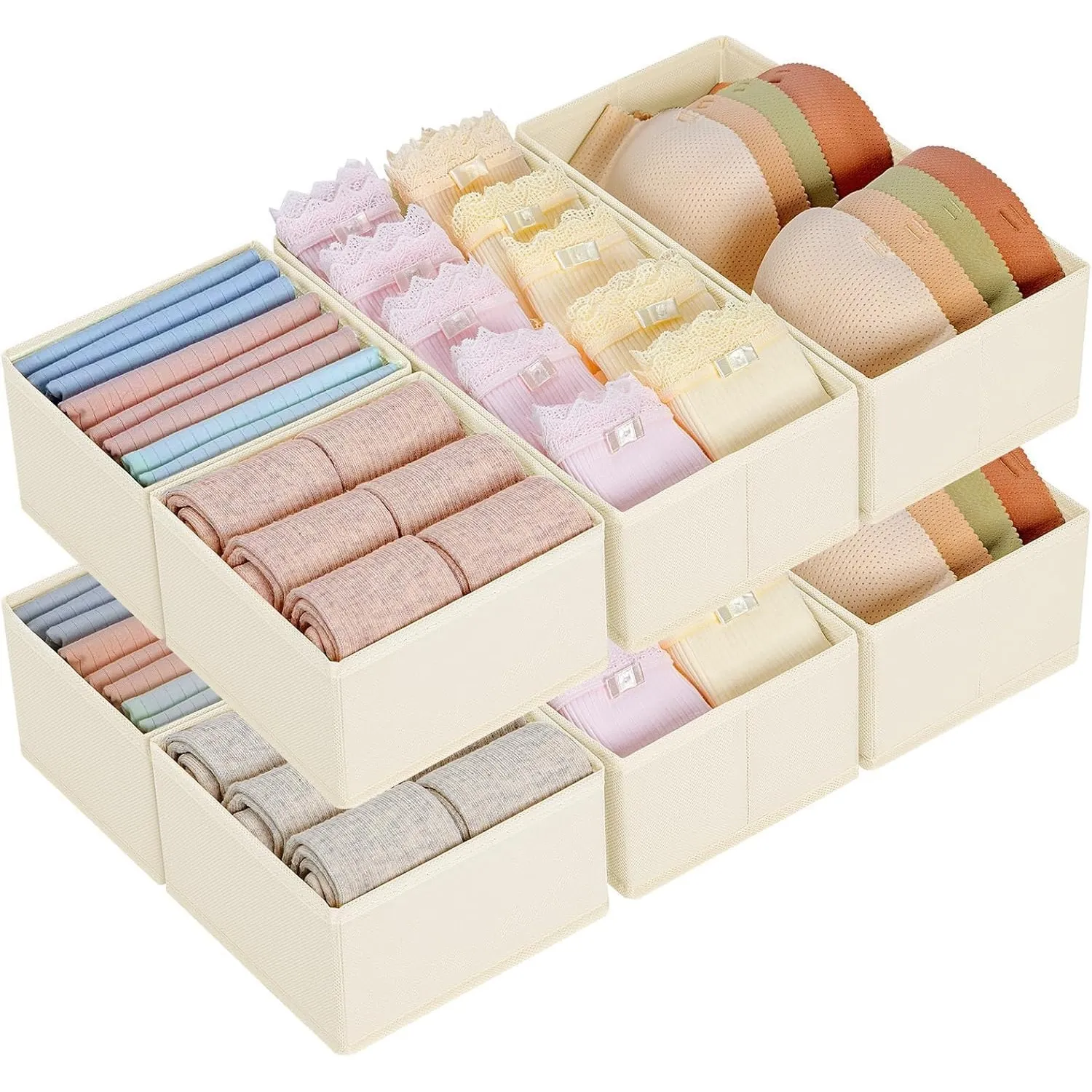 Homsorout Kleiderschrank Unterwäsche Organizer - 8er Set Pax Organizer