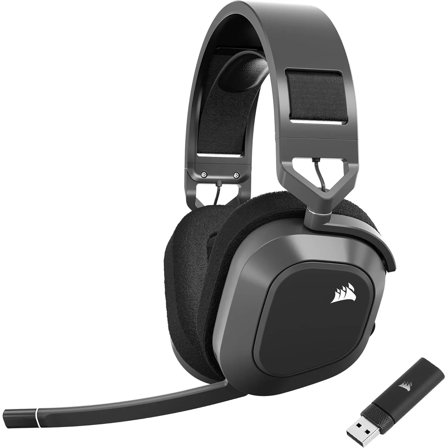 Corsair HS80 MAX Wireless Multiplattform-Gaming-Headset – Stahlgrau
