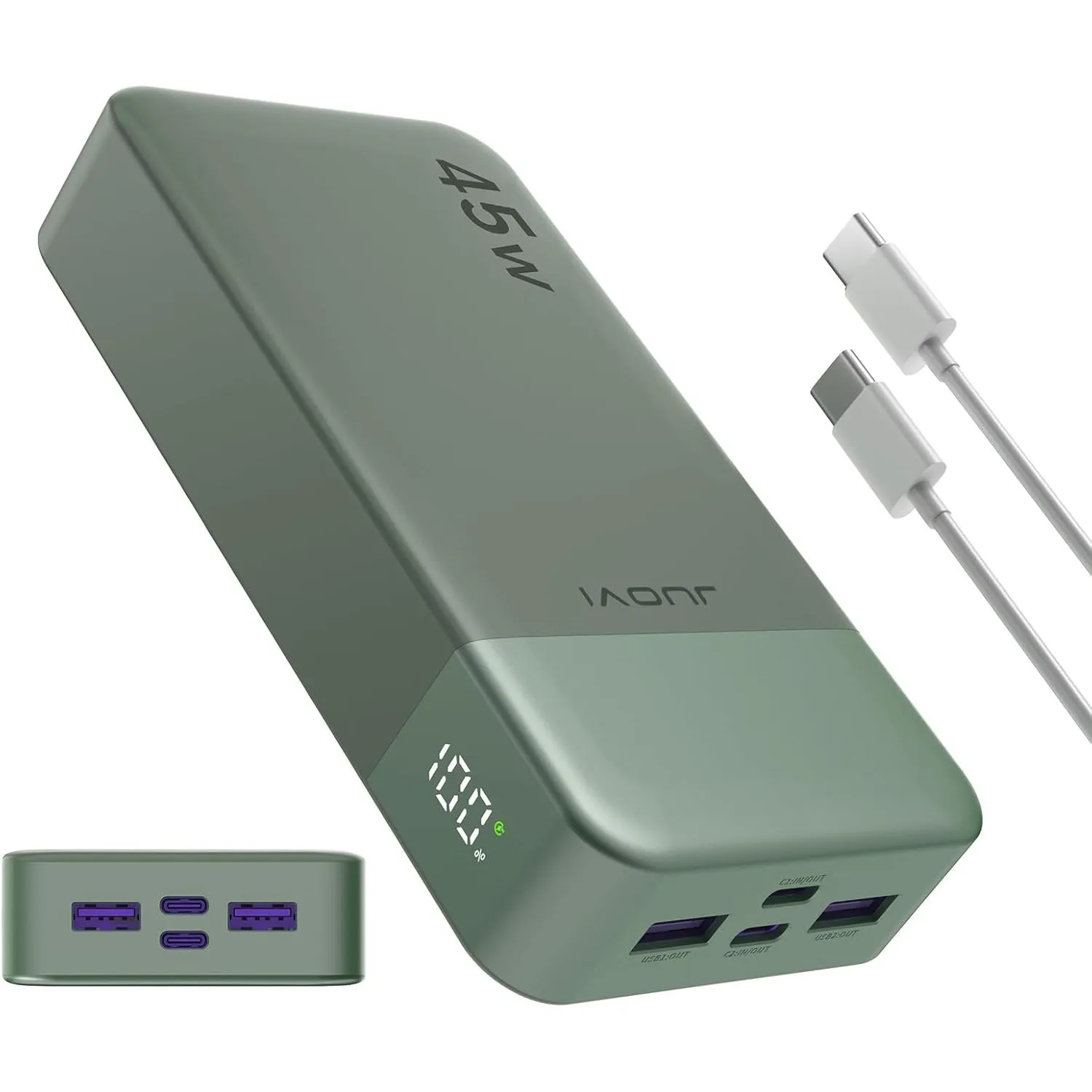 JUOVI Power Bank, Powerbank 20000mah 45W Externe Handyakkus Schnellladung