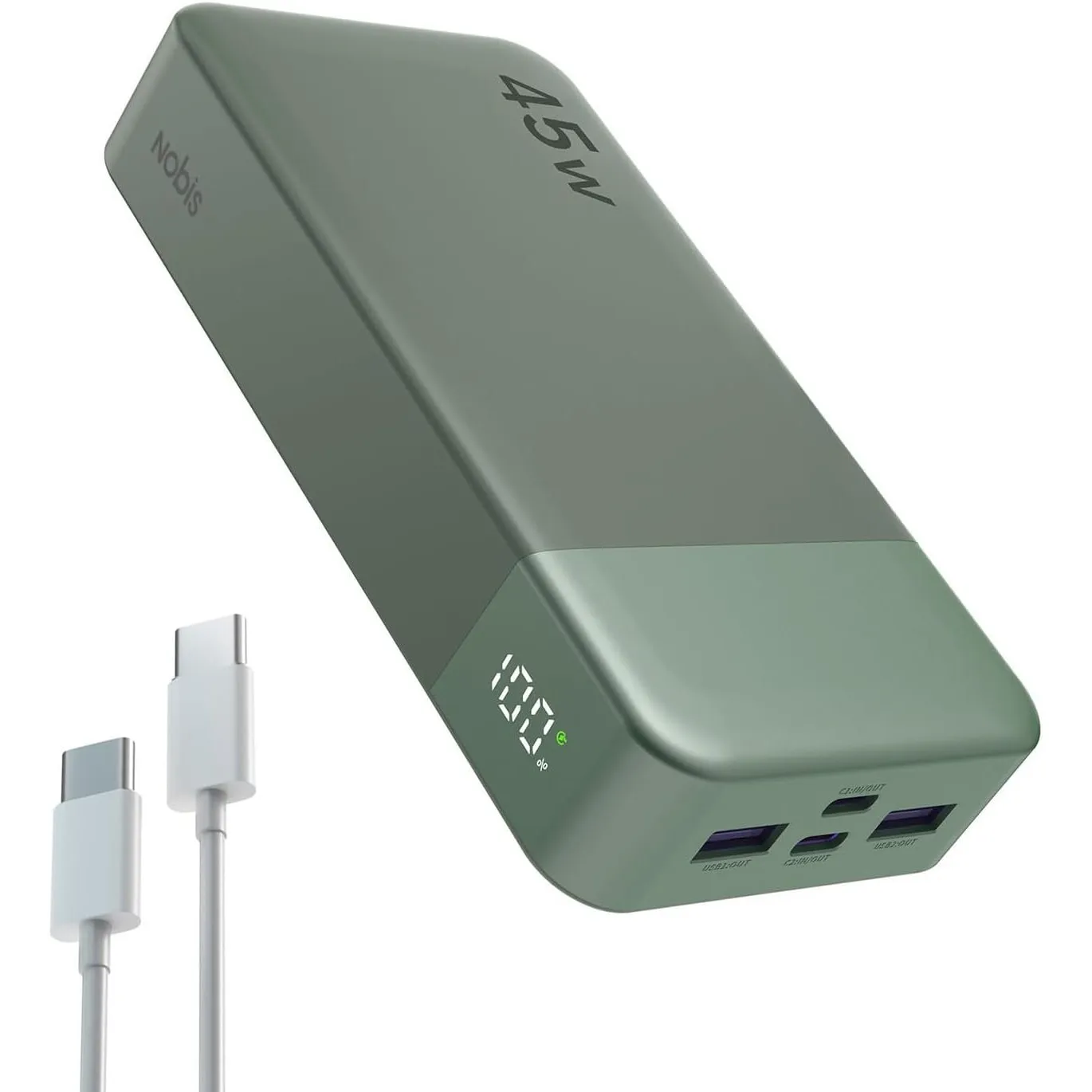 NOBIS Power Bank, Powerbank 20000mAh, 45W Externe Handyakkus Schnellladen
