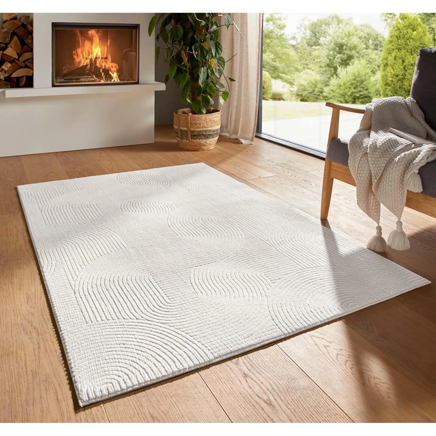 Taracarpet Kurzflor Boho Skandi Polyester Teppich in 3D Optik waschbar, pflegeleicht und robust ideal fürs Wohnzimmer, …