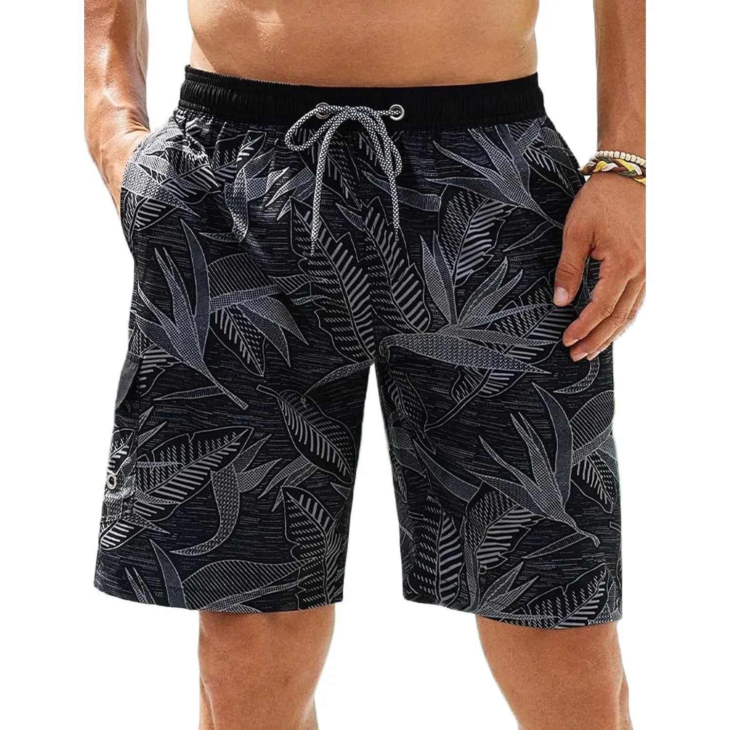 APTRO Herren Badehose Lang Badeshorts Schnelltrocknend Boardshorts Freizeit Short mit Innenslip