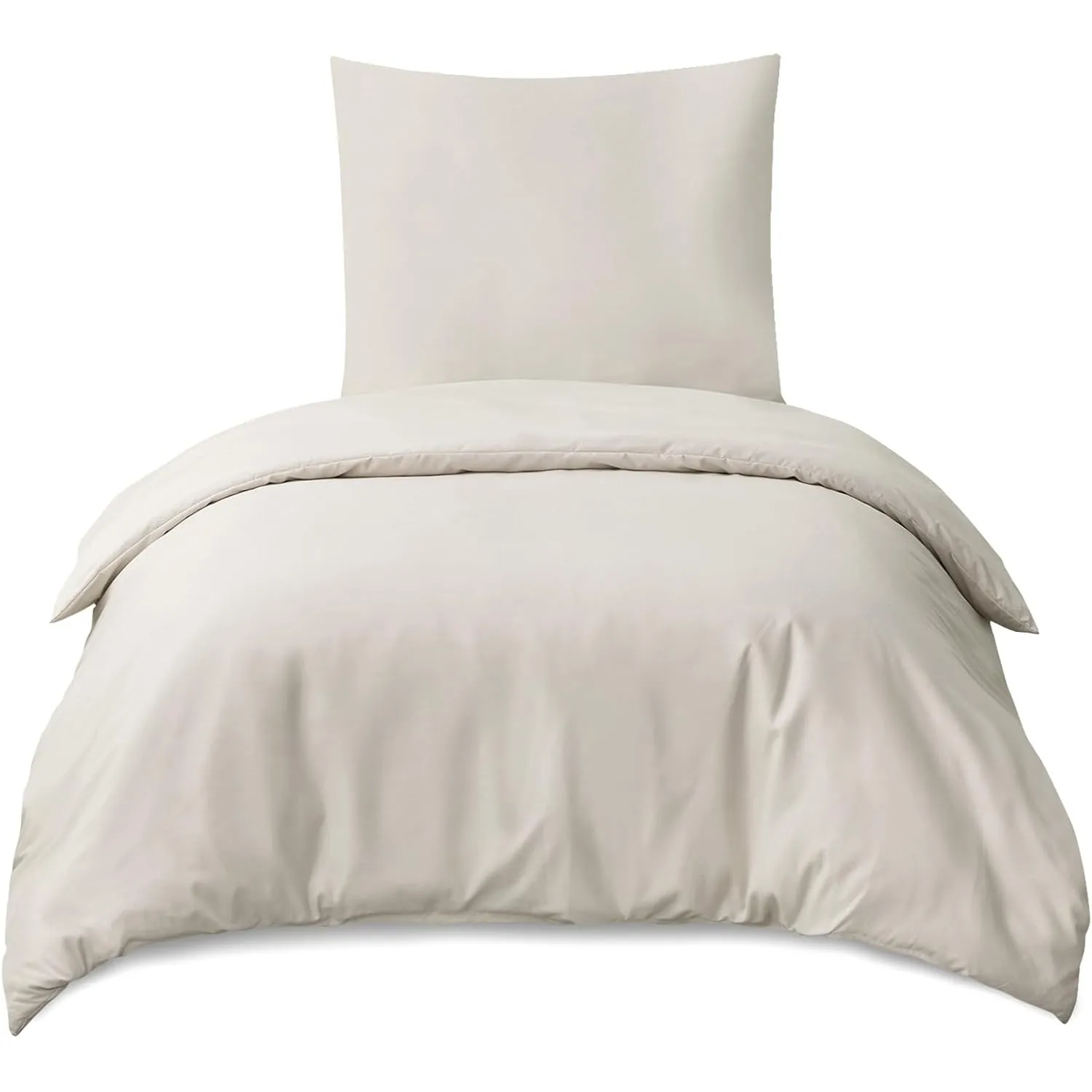 RUIKASI Bettwäsche 155x220 2teilig Beige - Polyester Mikrofaser Bettwäsche-Sets Oeko-TEX, Bettbezüge 155 x 220cm + Kiss…