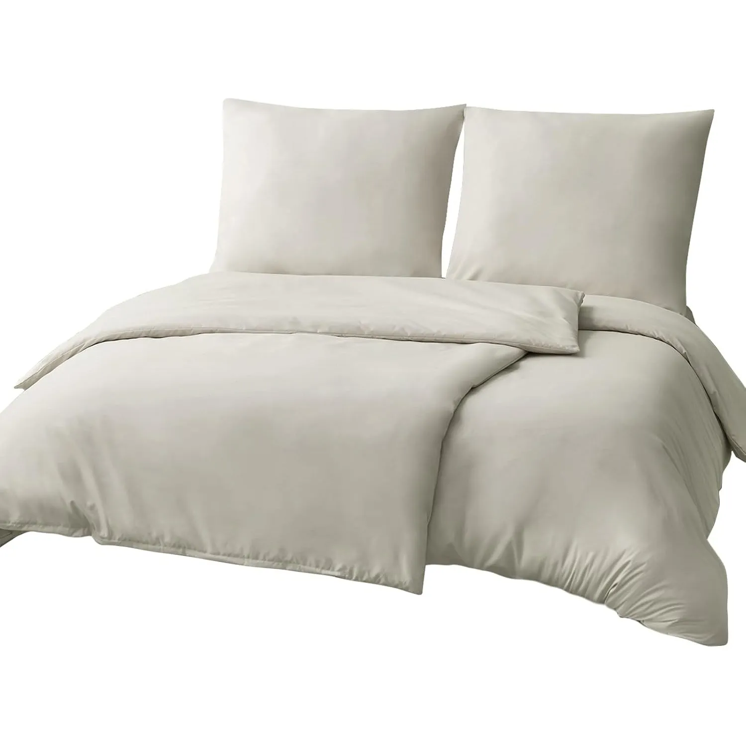 RUIKASI Bettwäsche 135x200 Beige 4teilig - Polyester Mikrofaser Bettwäsche-Sets Oeko-TEX, 2 Bettbezüge 135x200cm + 2 Ki…