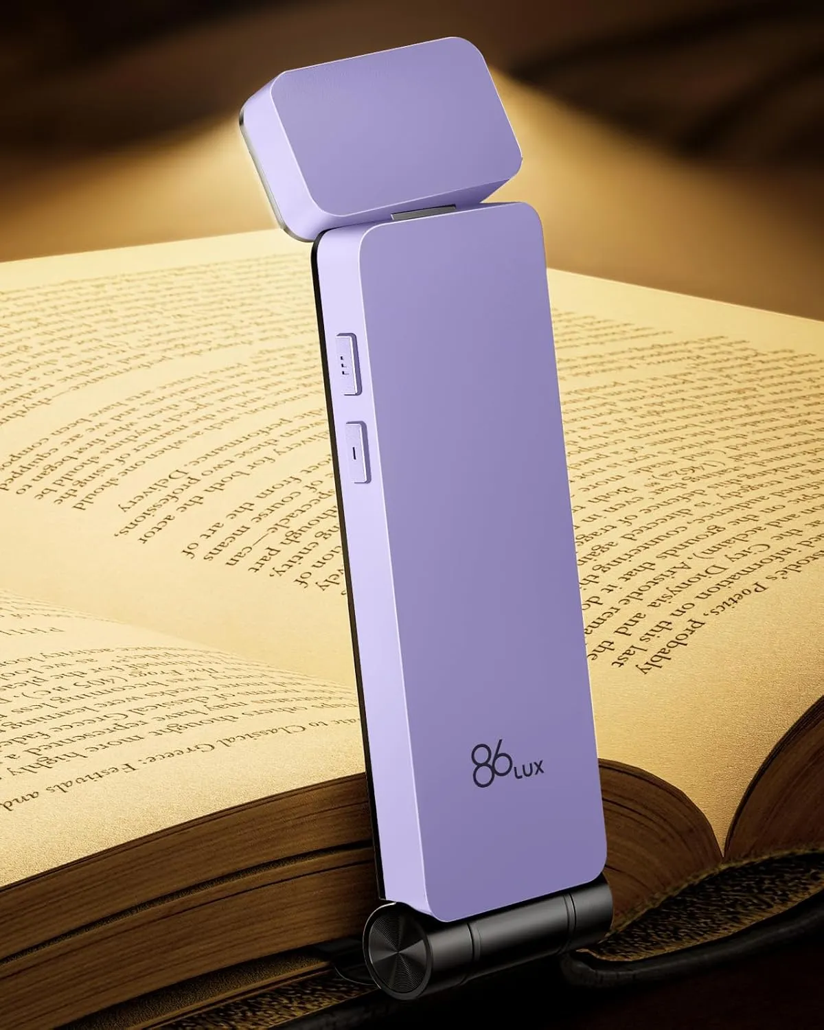 86lux Leselampe,Wiederaufladbare Buchlampe zum Lesen im Bett，Ultraleichte LED Klemmlampe mit 3 Bernsteinfarben und Stuf…