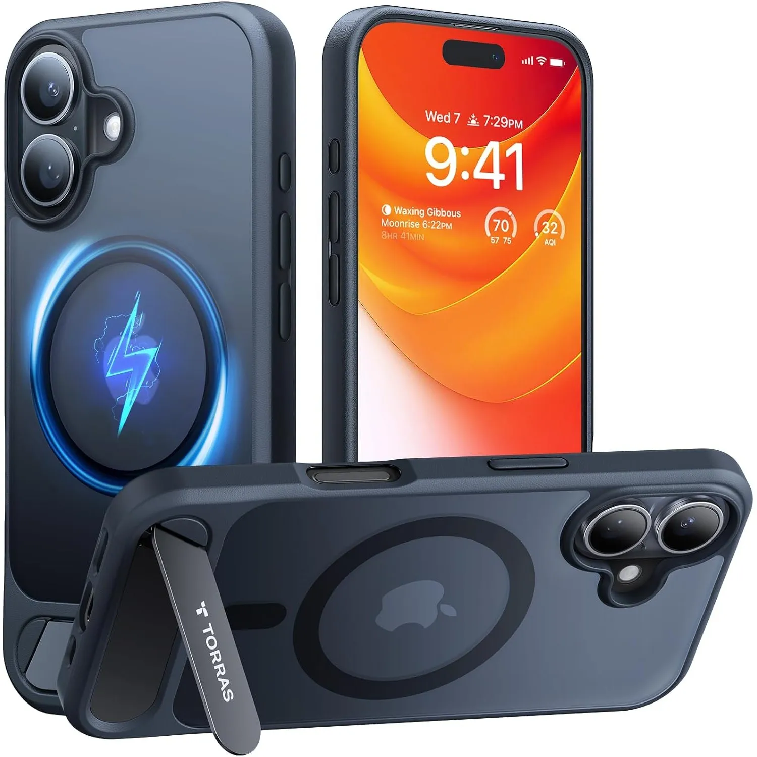 TORRAS Ostand L1 für iPhone 16 Hülle mit Flügelständer, Kompatibel mit MagSafe-Zubehör 3,66m Zertifizierte Militärschut…