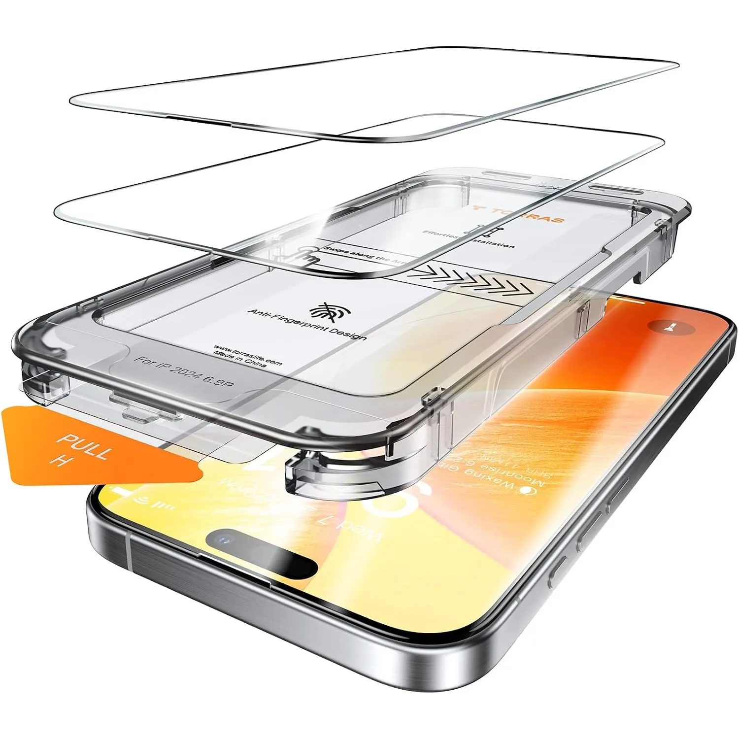 TORRAS für iPhone 16 für Panzerglas Folie 9H Glas TOP Stoßfest, 2 Stück
