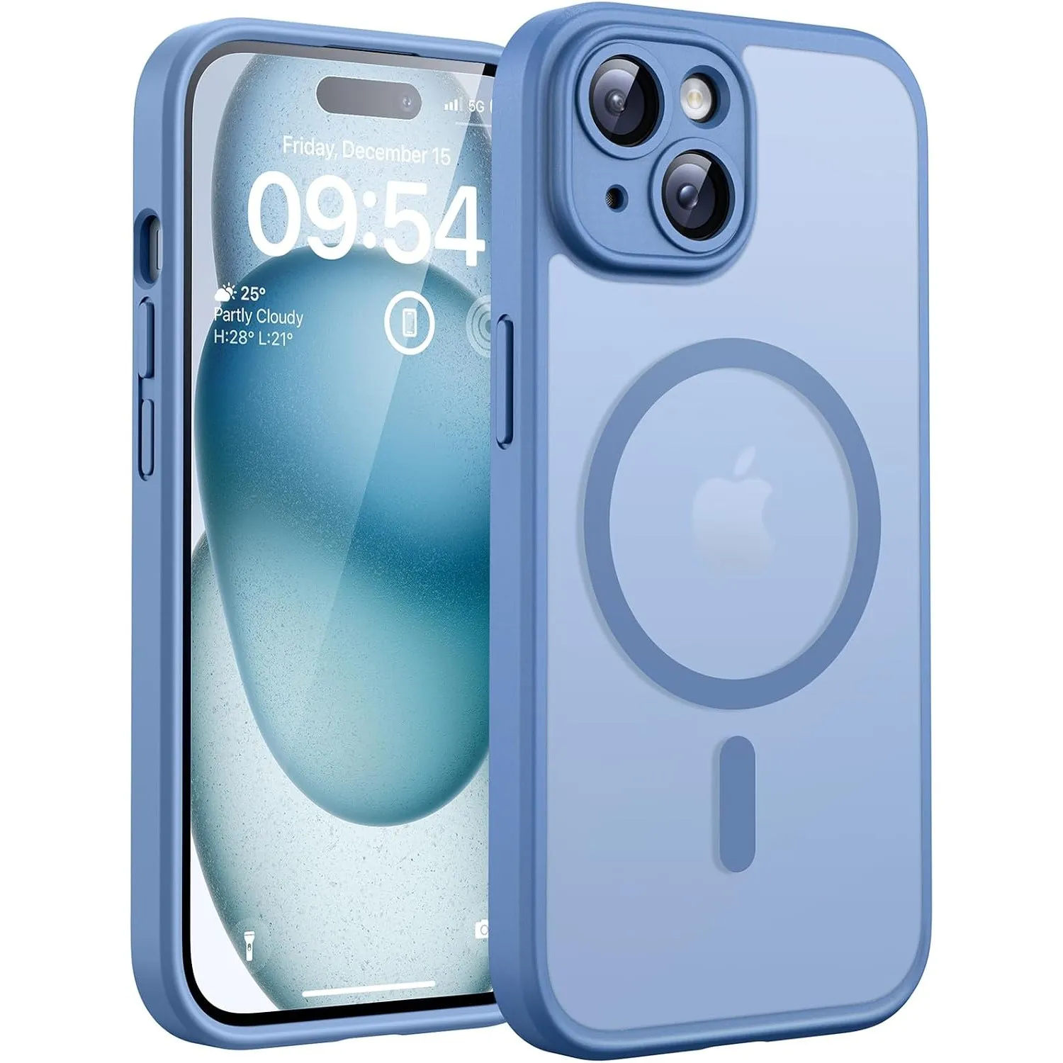 TOCOL für iPhone 15 Hülle, Kompatibel mit MagSafe, Hellblau