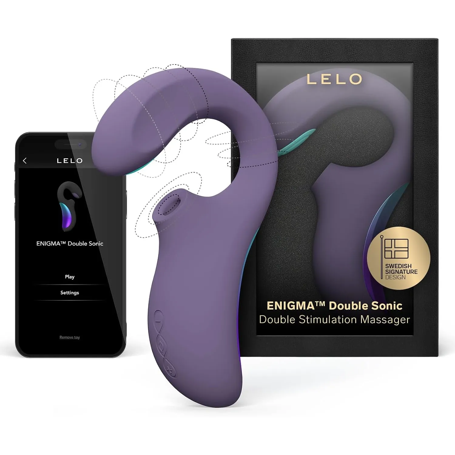 LELO ENIGMA Double Sonic Dreifach G Punkt Vibrator mit App, Klitoris Vibration für Frauen, Lusteinstellungen und 2 Extr…