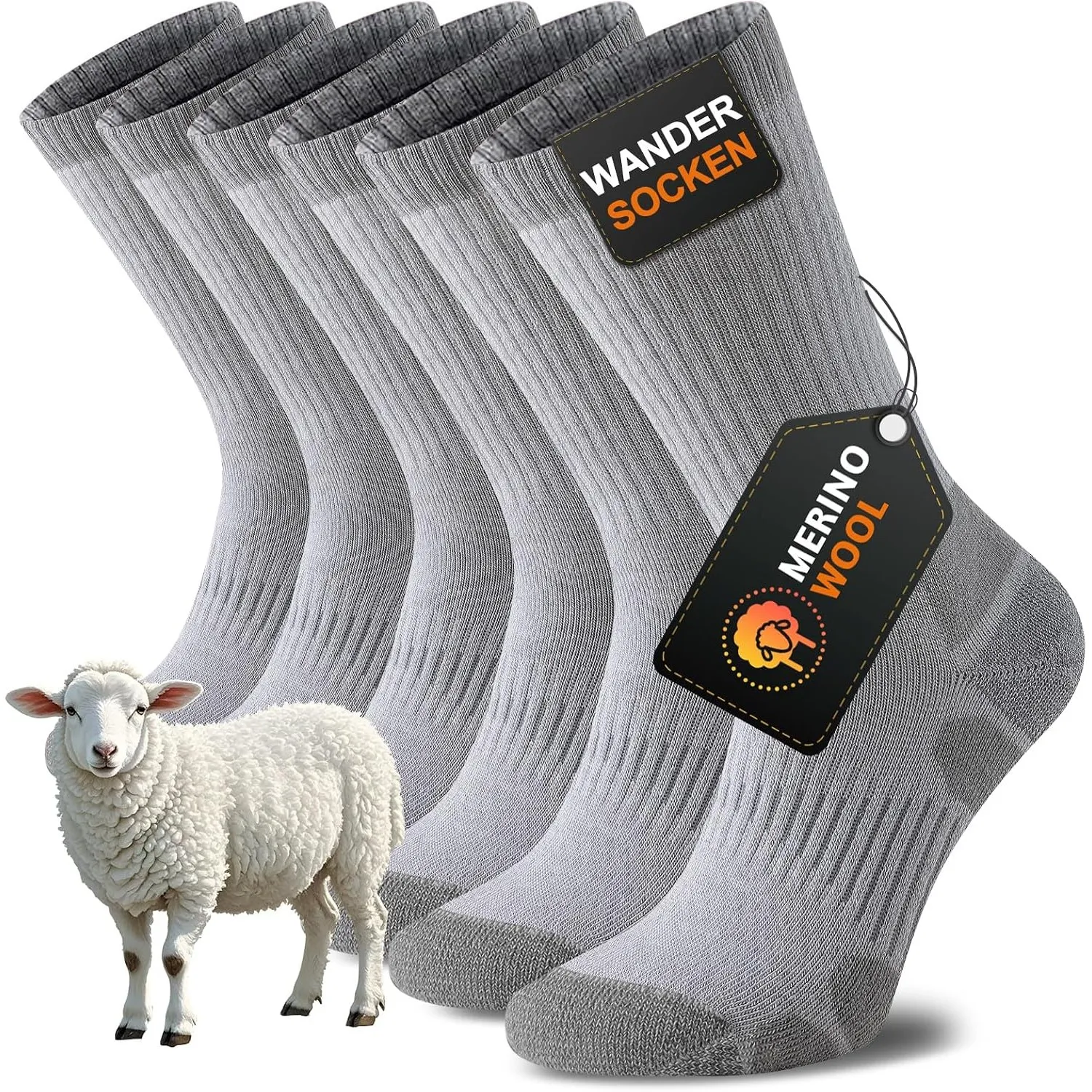 Niorasen Merino Wandersocken Herren Damen, Sommer Outdoor Socken Trekkingsocken, Merinowolle Socken, Sportsocken Laufso…