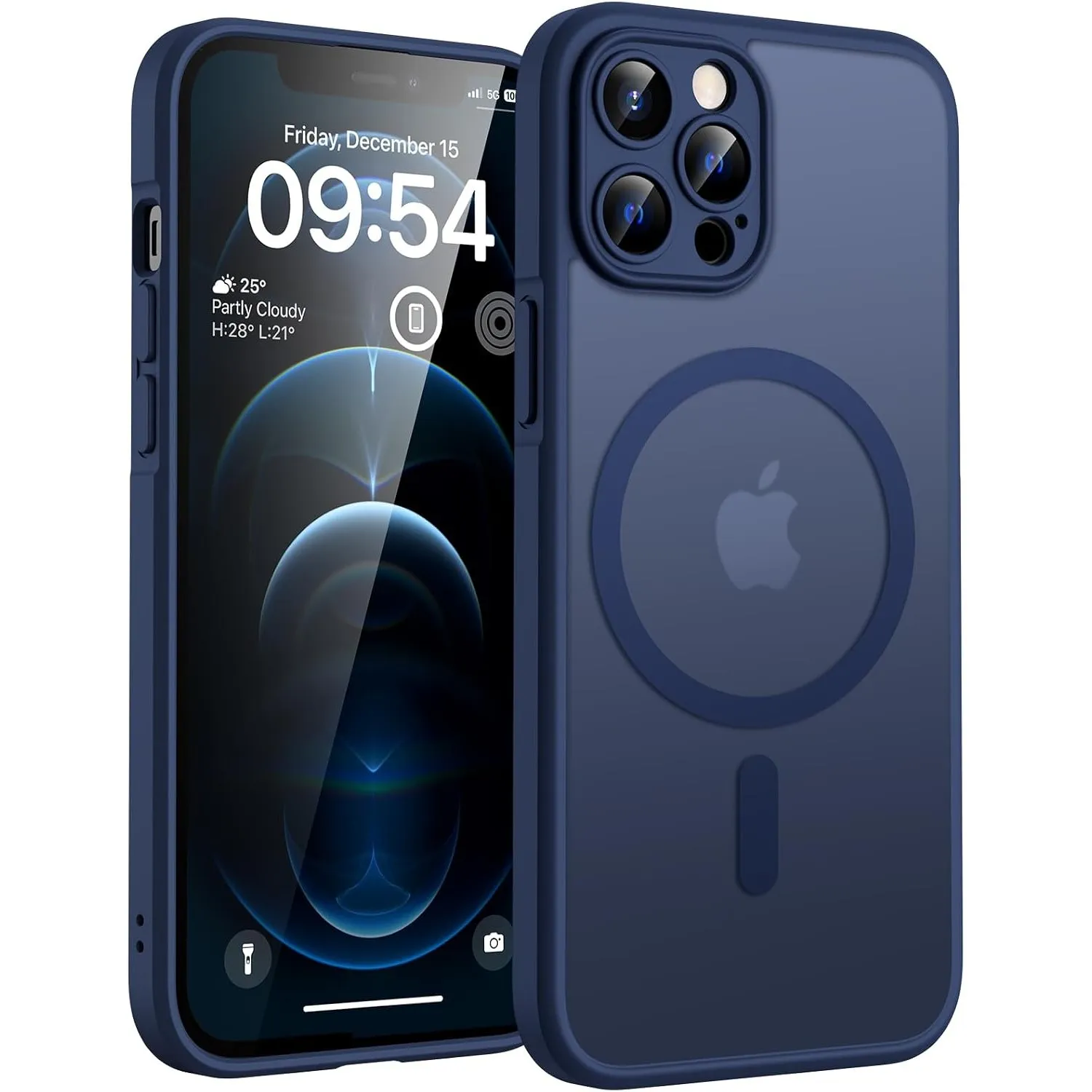 TOCOL für iPhone 12 Pro Max Hülle, Kompatibel mit MagSafe, Tiefblau