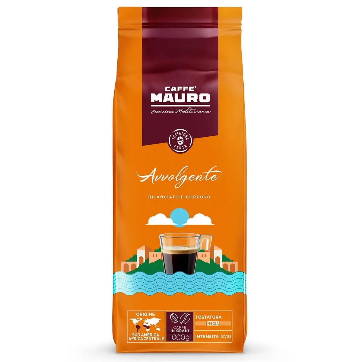 Caffè Mauro Torrefazione – Kaffeebohnen – 1 kg – Avvolgente Mischung – mittlere Röstung – Intensität 8/10 – hergestellt…
