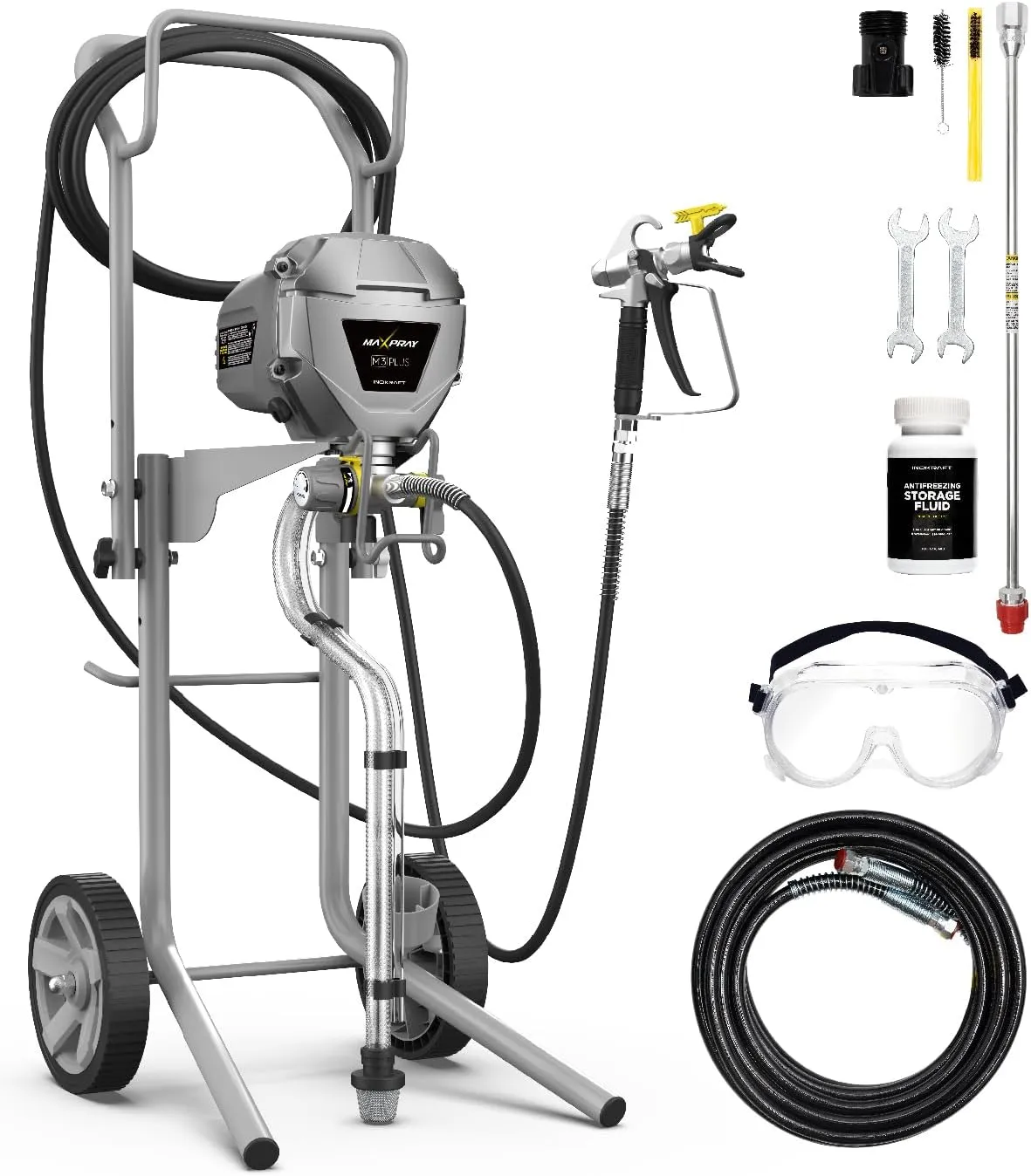 InoKraft Airless Farbsprüher MaXpray M3 Plus, fortschrittliche Produktivität und Effizienz, Robustes Design mit praktis…