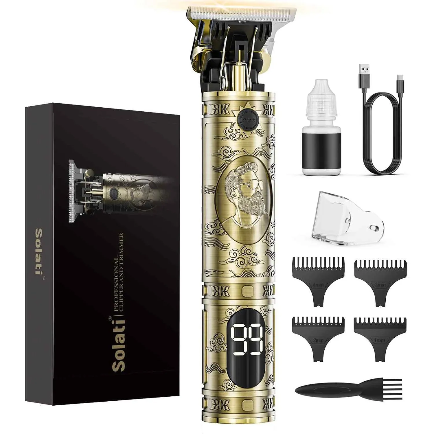 Haarschneidemaschine, Trimmer Barttrimmer Herren LED Anzeige Haartrimmer Herren Konturen Haartrimmer Konturen Haarschne…