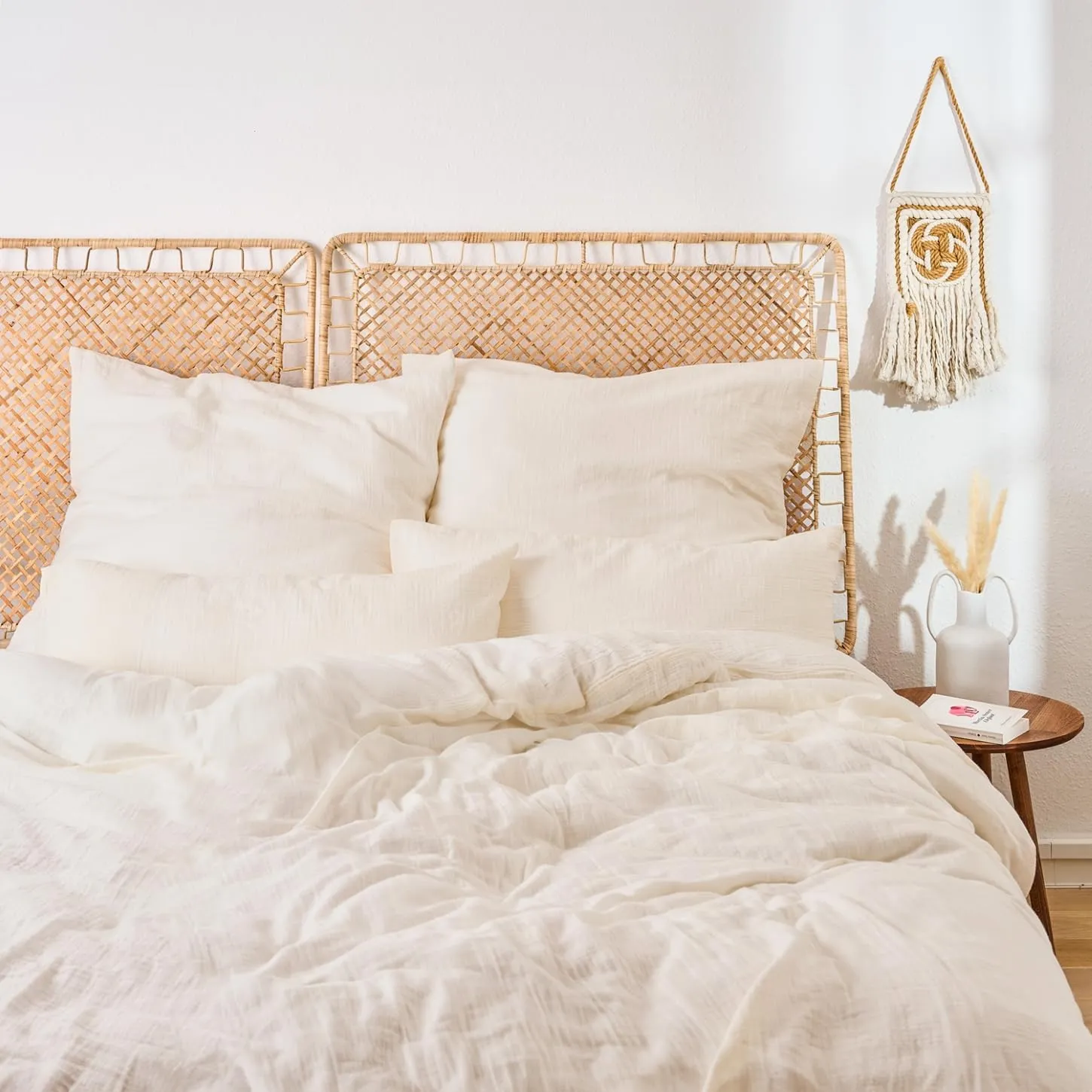 Blumtal Muslin Bed Linen 200 x 200 cm + 2 x 80 x 80 cm Oeko-Tex Certified Muslin Bed Linen Made of 100% Cotton Extra So…