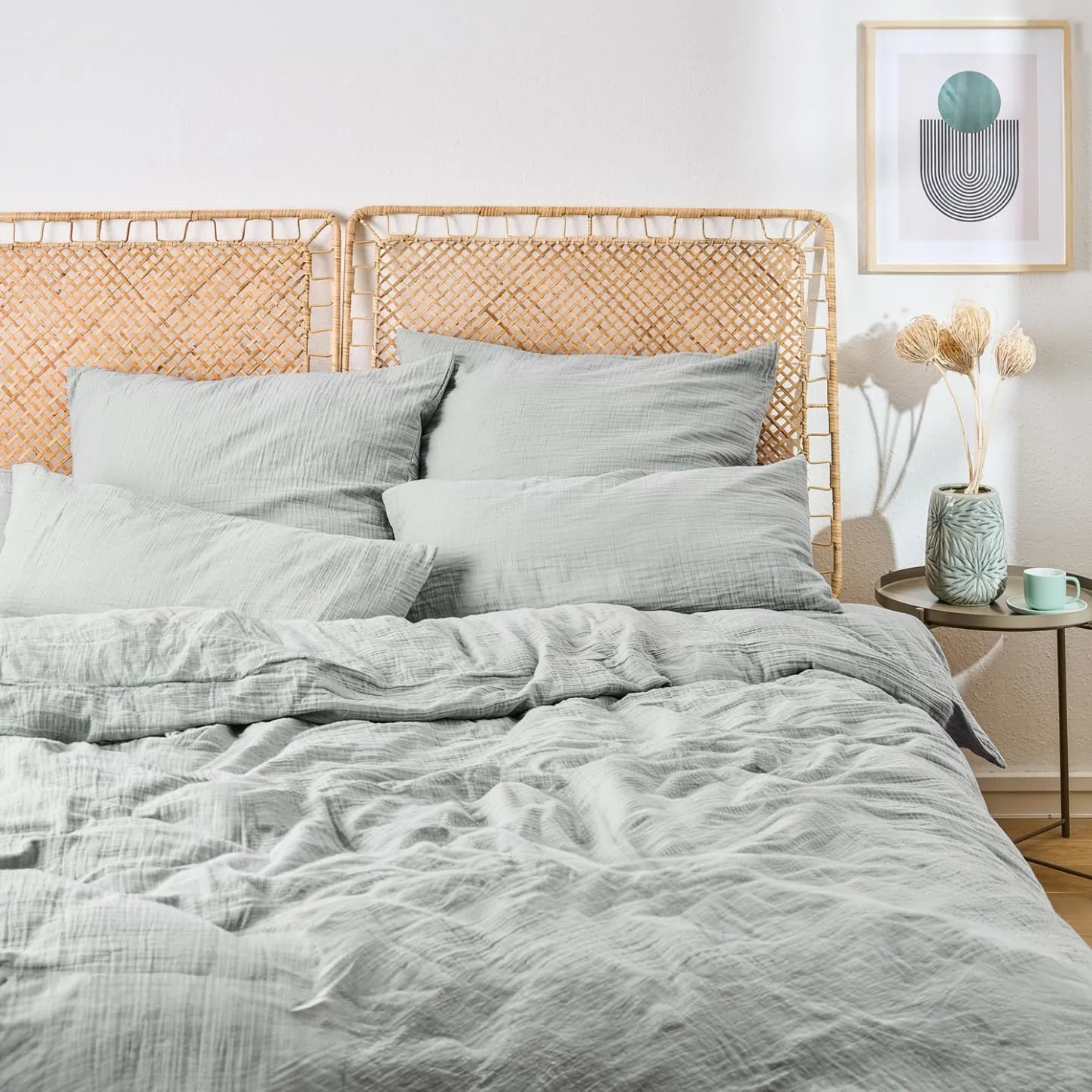 Blumtal Muslin Bed Linen 135 x 200 cm + 80 x 80 cm Oeko-Tex Certified Muslin Bed Linen Made of 100% Cotton Extra Soft B…