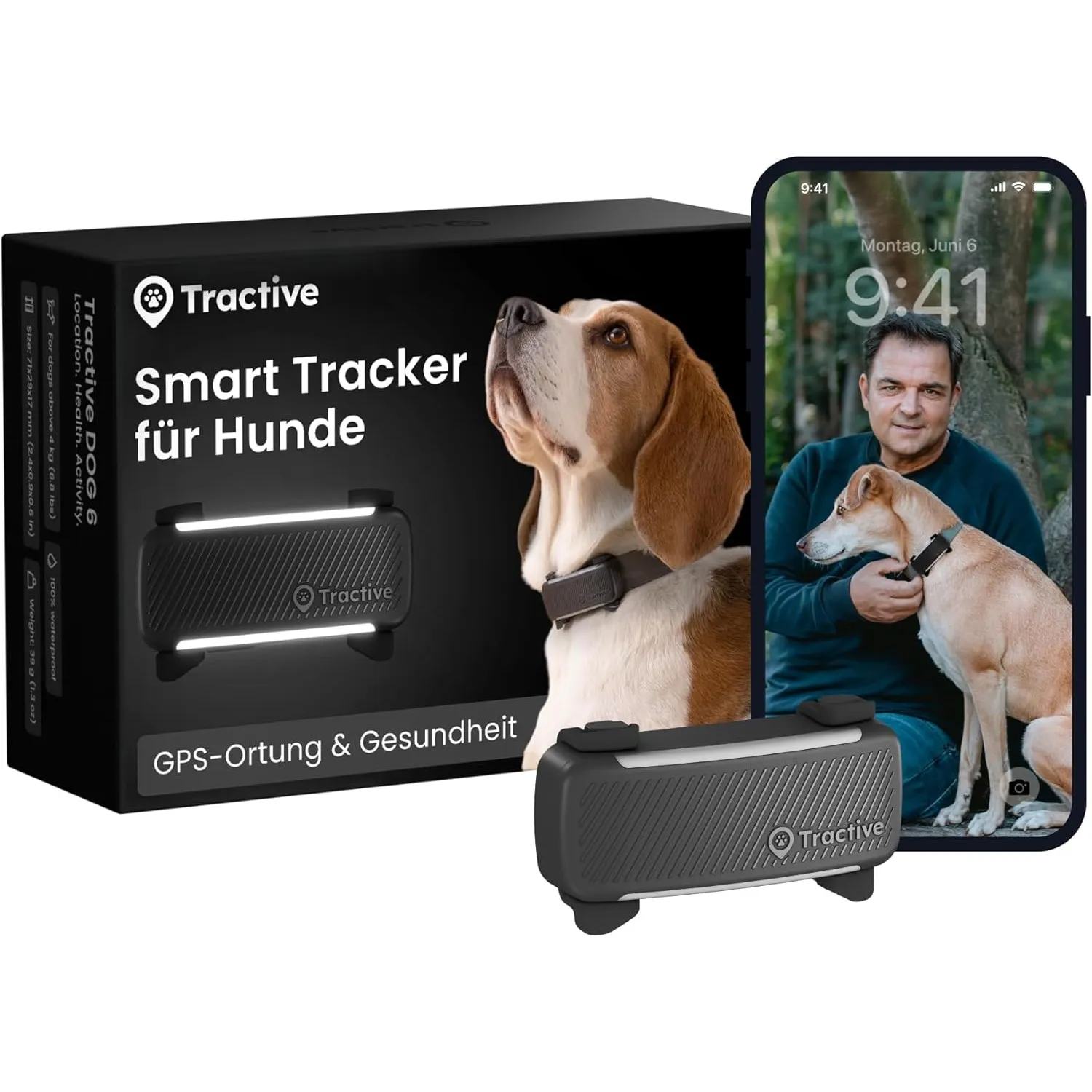 Tractive GPS Tracker Hund | 2025 Edition | Live-Ortung | Weglaufalarm | Aktivitätstracking | Gesundheitswarnungen | Bel…