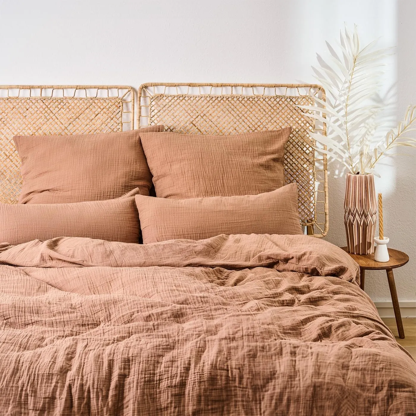 Blumtal Muslin Bed Linen 200 x 200 cm + 2 x 40 x 80 cm Oeko-Tex Certified Muslin Bed Linen Made of 100% Cotton Extra So…