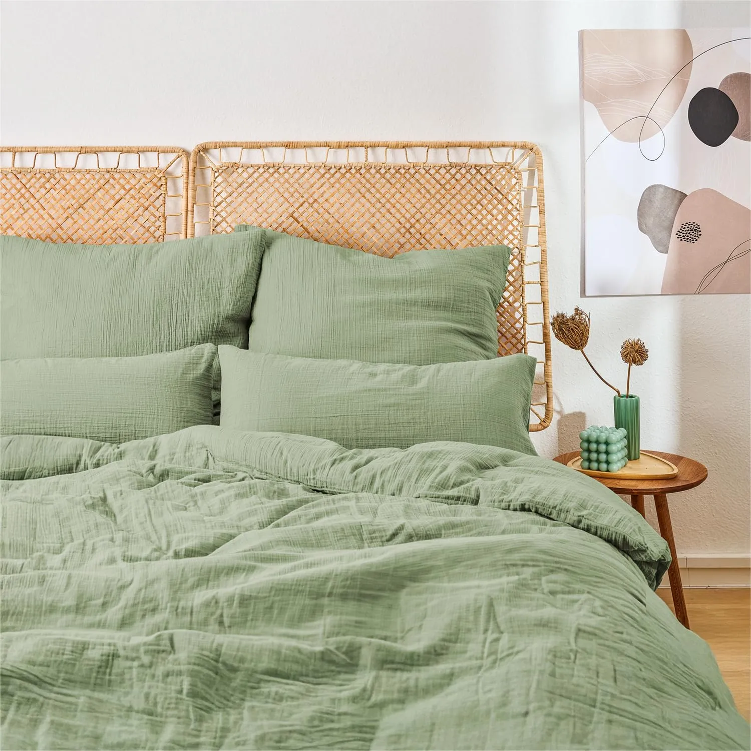 Blumtal Muslin Bed Linen 155 x 220 cm + 80 x 80 cm - Oeko-Tex Certified Bed Linen 155 x 220 cm Muslin Made of 100% Cott…