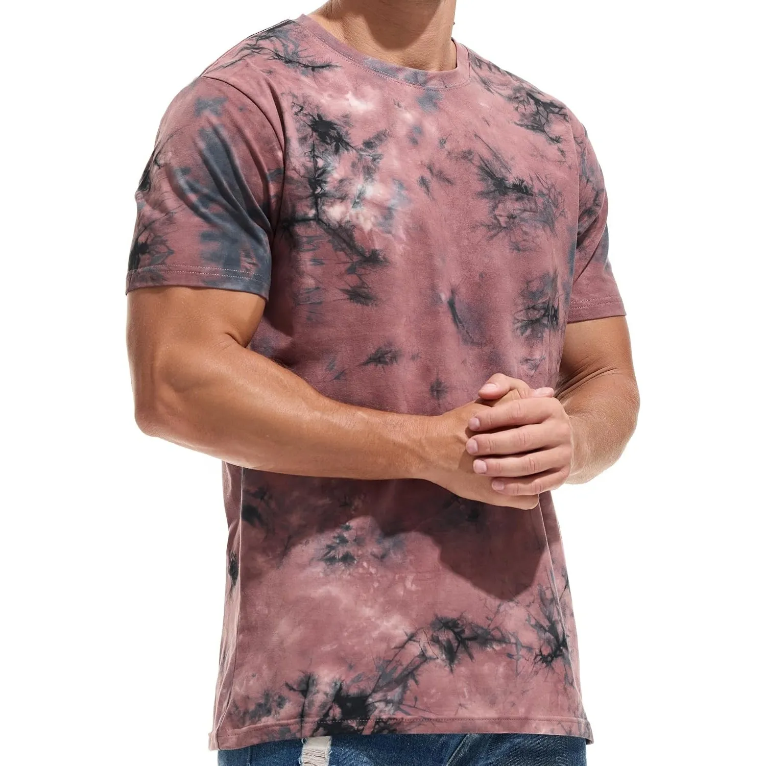 RONOMO Herren T-Shirt 95% Baumwolle 5% Spandex, Mikroelastik, Hautfreundlich