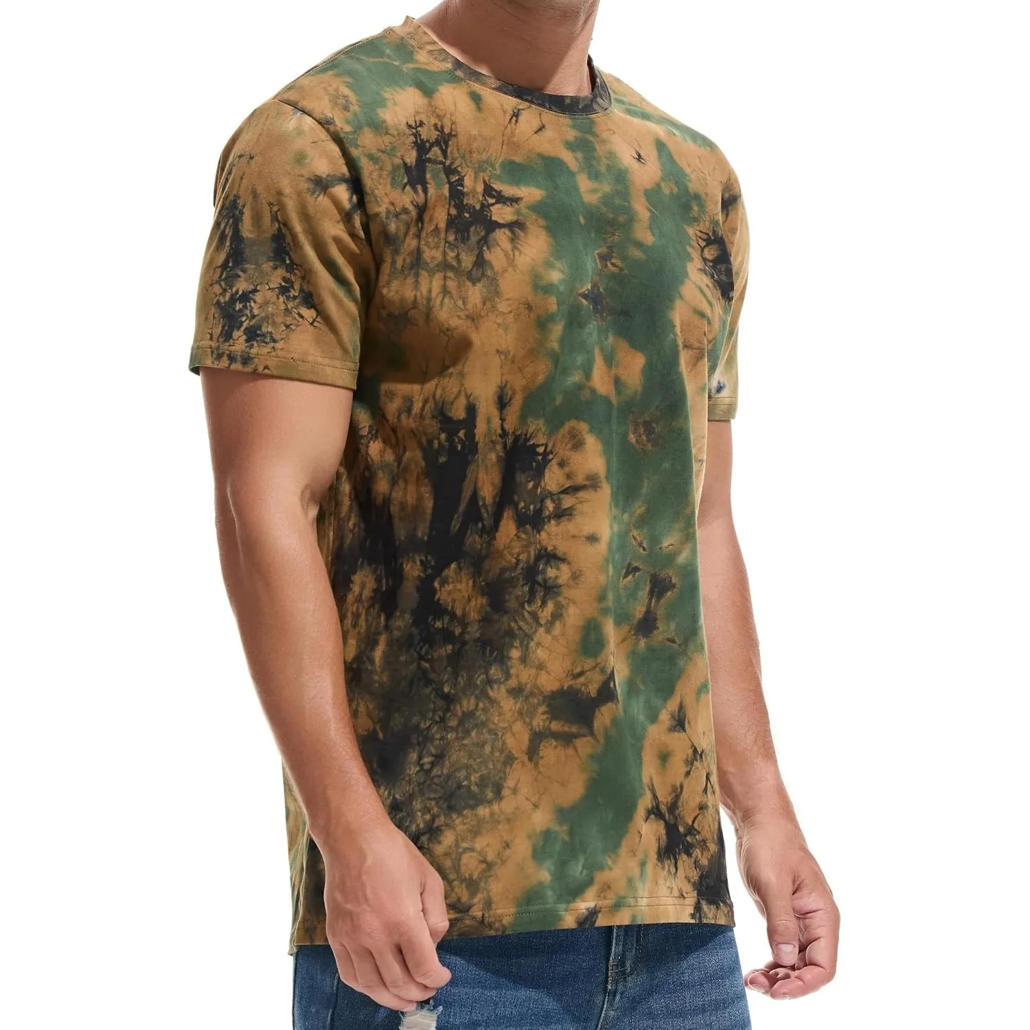 RONOMO Herren T-Shirt 95% Baumwolle 5% Spandex, Mikroelastik, Hautfreundlich