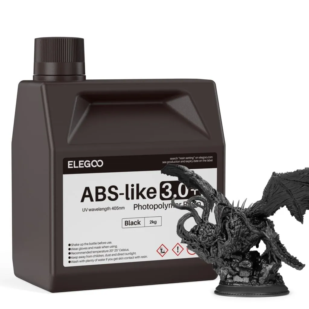 ELEGOO ABS-Like Resin 3.0 Plus, Verbessertes 3D-Drucker Photopolymer Harz, Höhere Hitzebeständigkeit, Schnelle Aushärtu…