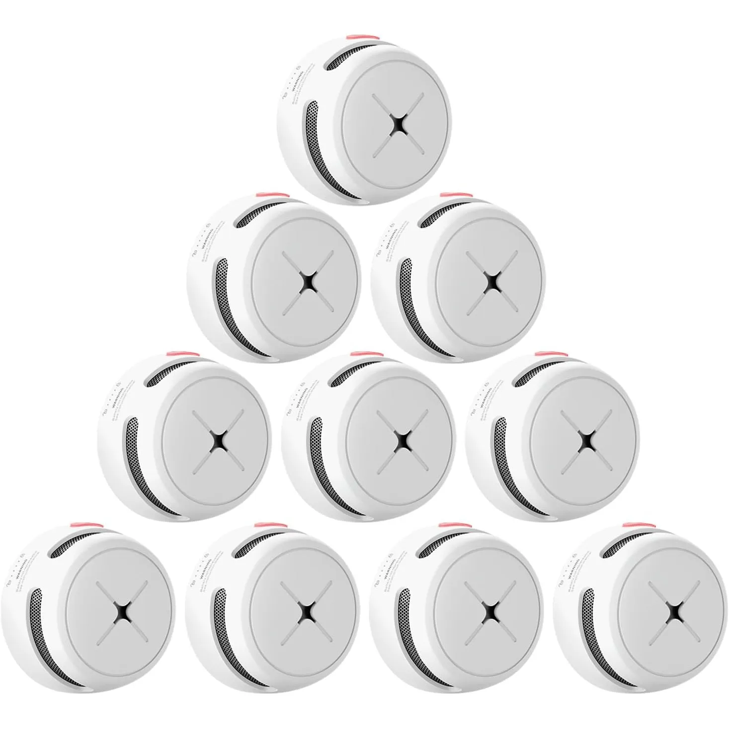 Rauchmelder 10er Set, AEGISLINK 10-Jahres Batterie Mini photoelektrischer Feuermelder, Brandmelder mit Test-/Stummschal…