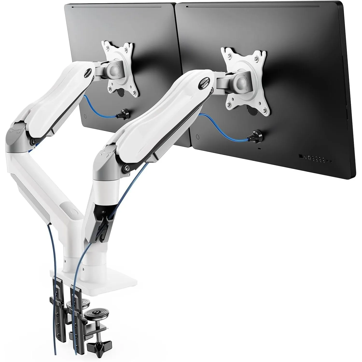 HUANUO Monitor Halterung 2 Monitore für 13 bis 32 Zoll Bildschirme, Bildschirmhalterung 2 Monitor, Gaming Monitorhalter…