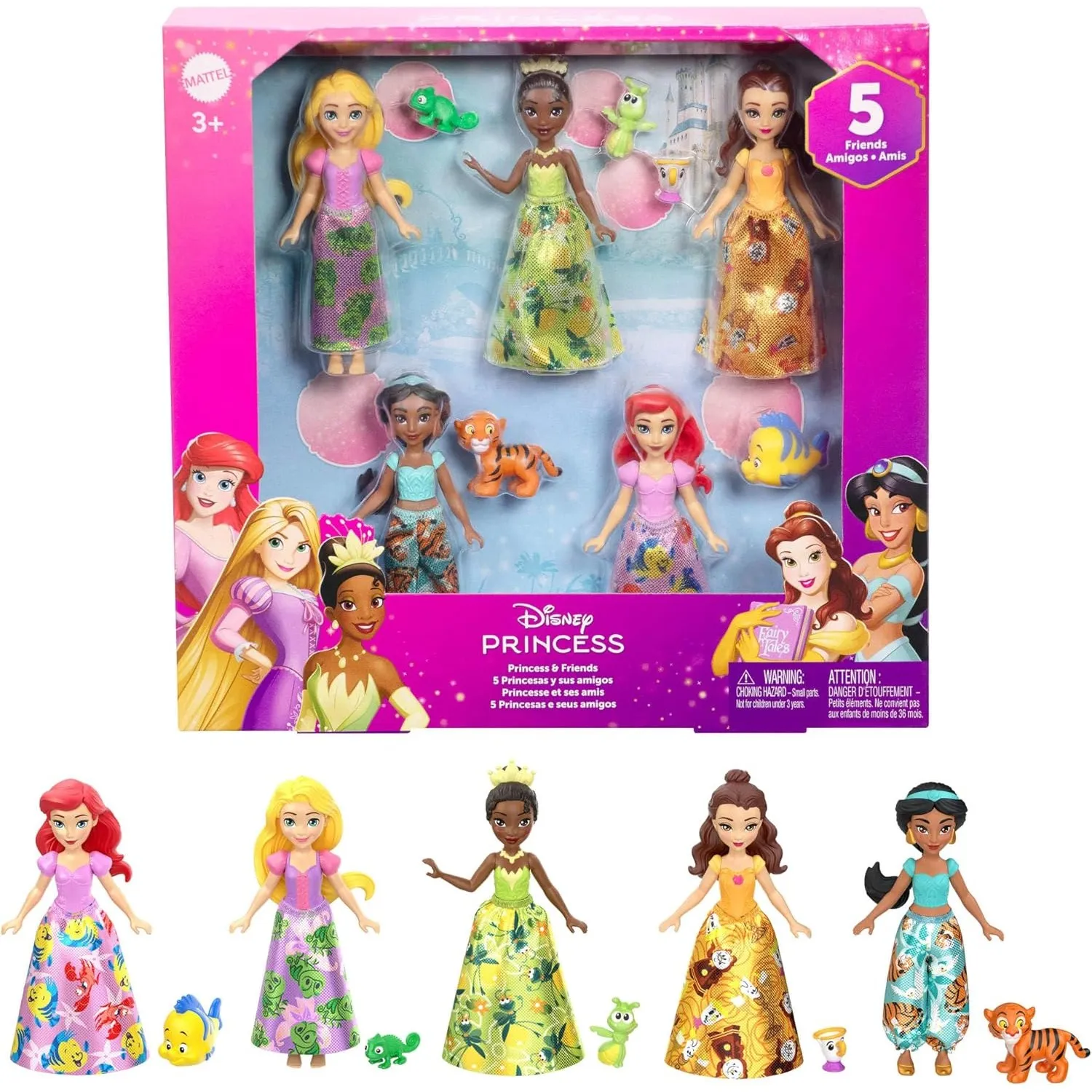 Mattel Disney Princess & Friends 5er-Pack mit kleinen Puppen
